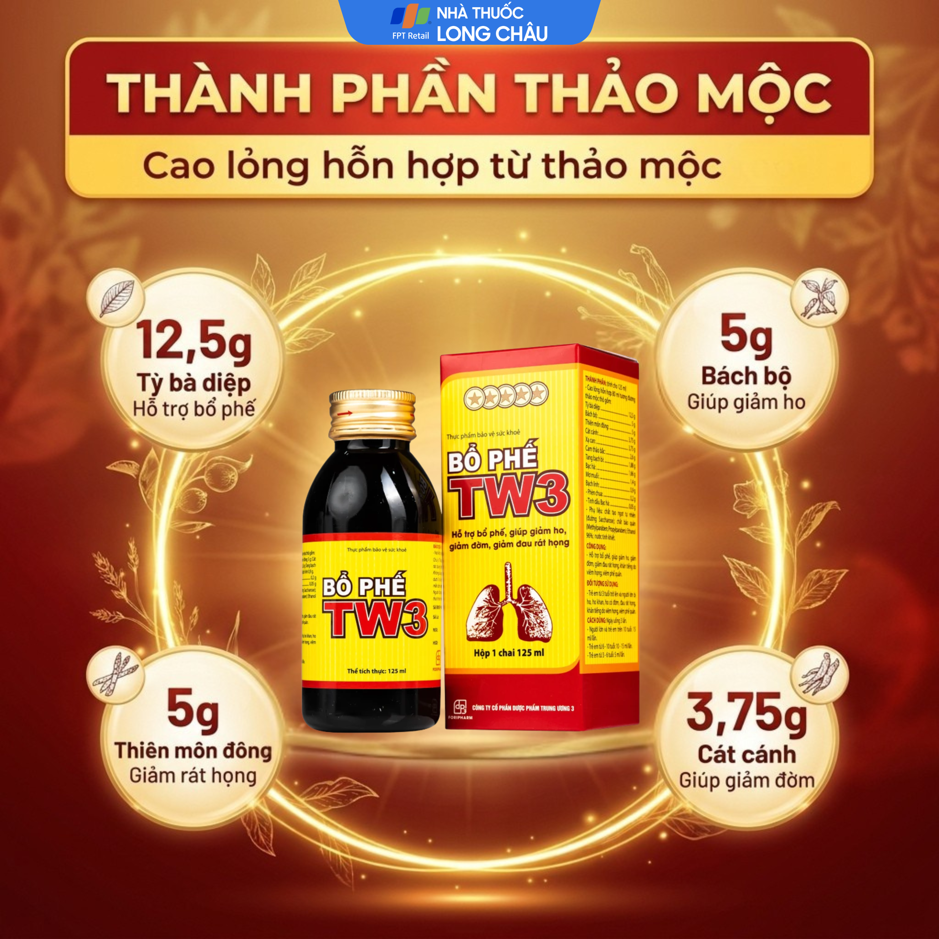 Hình ảnh Siro Bổ Phế giảm ho rát họng TW3 (125ml)