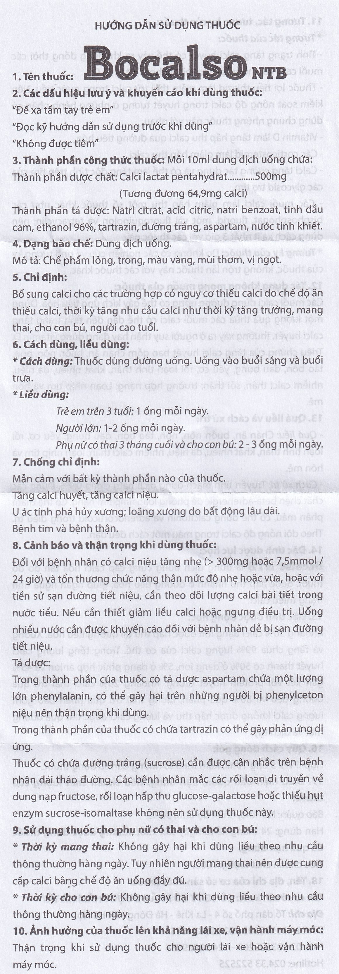 Hình ảnh Thuốc Bocalso NTB Pharma bổ sung canxi cho các trường hợp có nguy cơ thiếu canxi (6 vỉ x 5 ống)