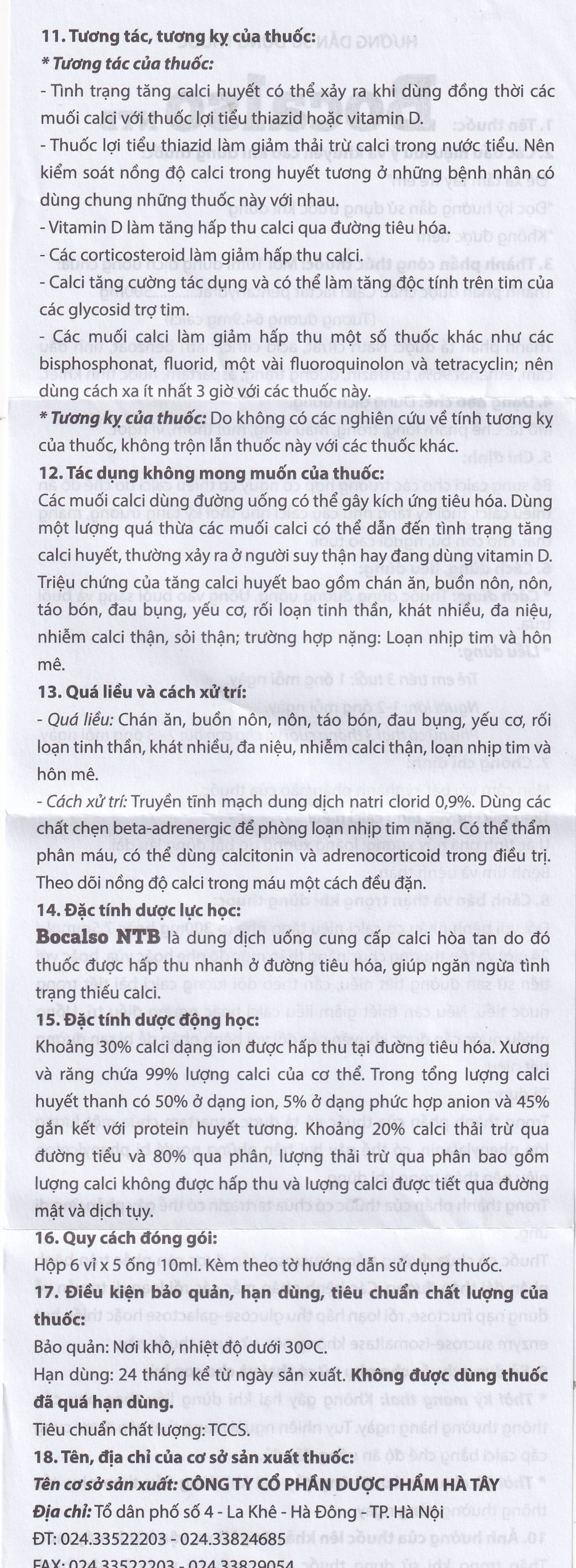 Hình ảnh Thuốc Bocalso NTB Pharma bổ sung canxi cho các trường hợp có nguy cơ thiếu canxi (6 vỉ x 5 ống)