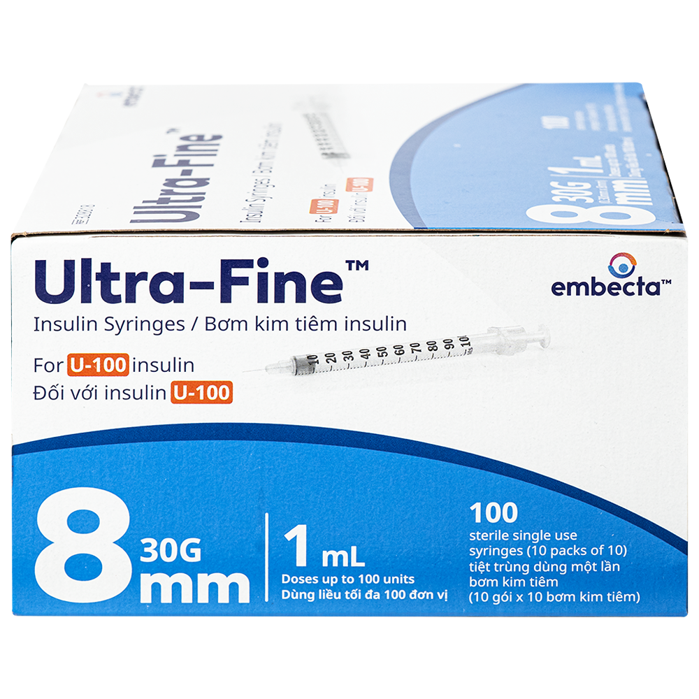 Hình ảnh Bơm Tiêm Tiểu Đường U-100 1Ml Bd Ultra-Fine Pro Embecta (100 Cái)