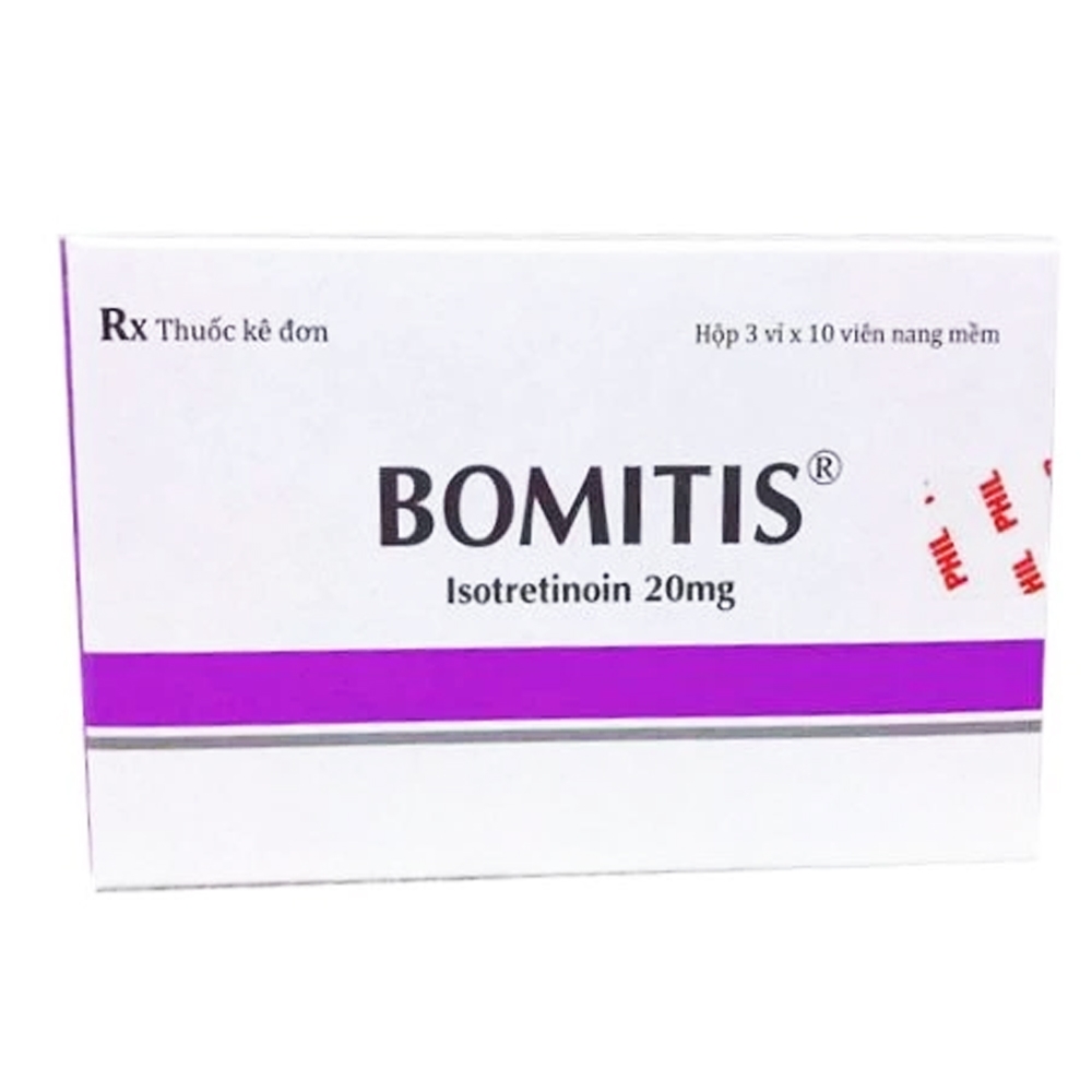 Hình ảnh Thuốc Bomitis 20mg Phil điều trị mụn trứng cá (3 vỉ x 10 viên)