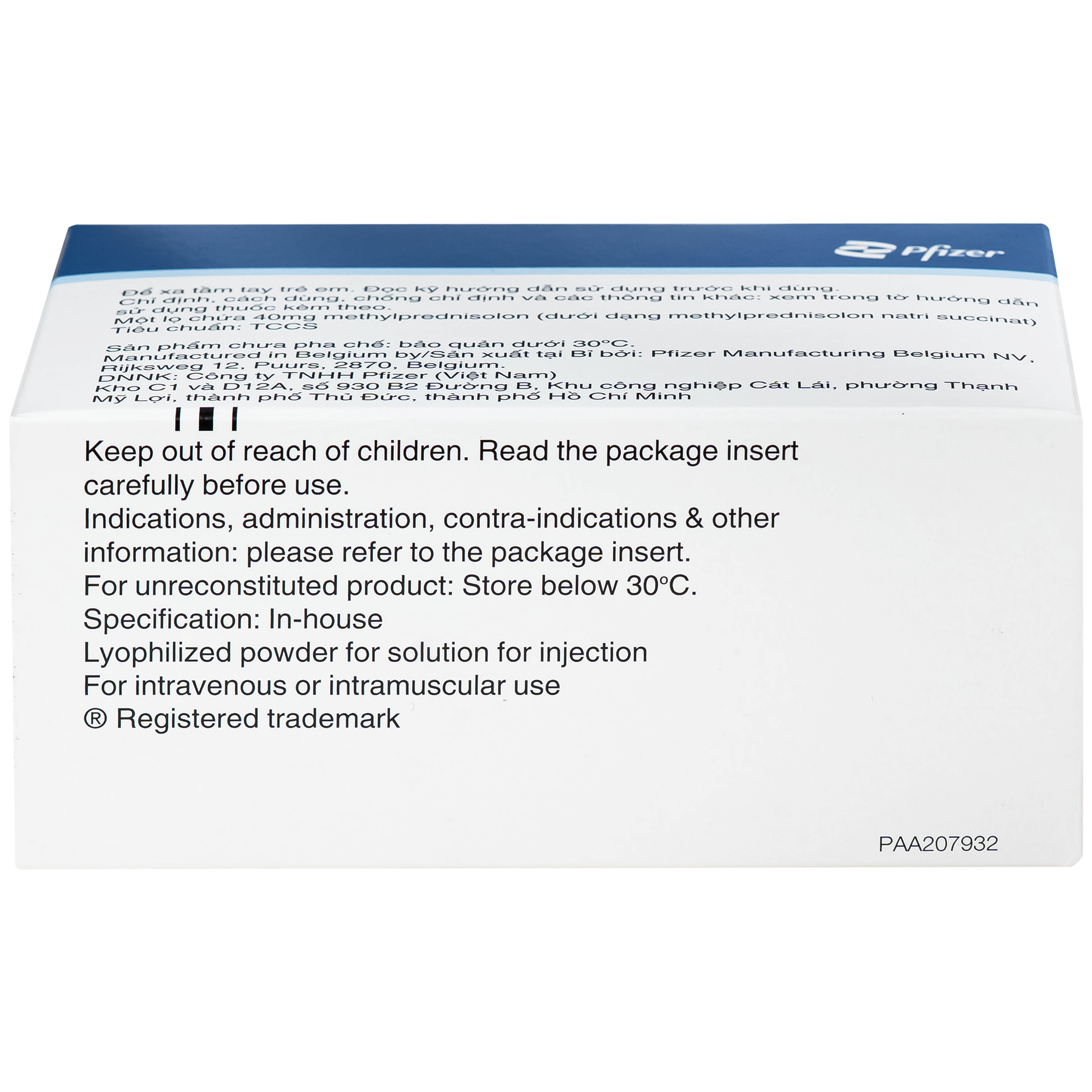 Hình ảnh Bột pha tiêm Solu-Medrol 40mg Pfizer điều trị rối loạn thấp khớp, lupus ban đỏ hệ thống (Hộp 10 lọ x 1ml)