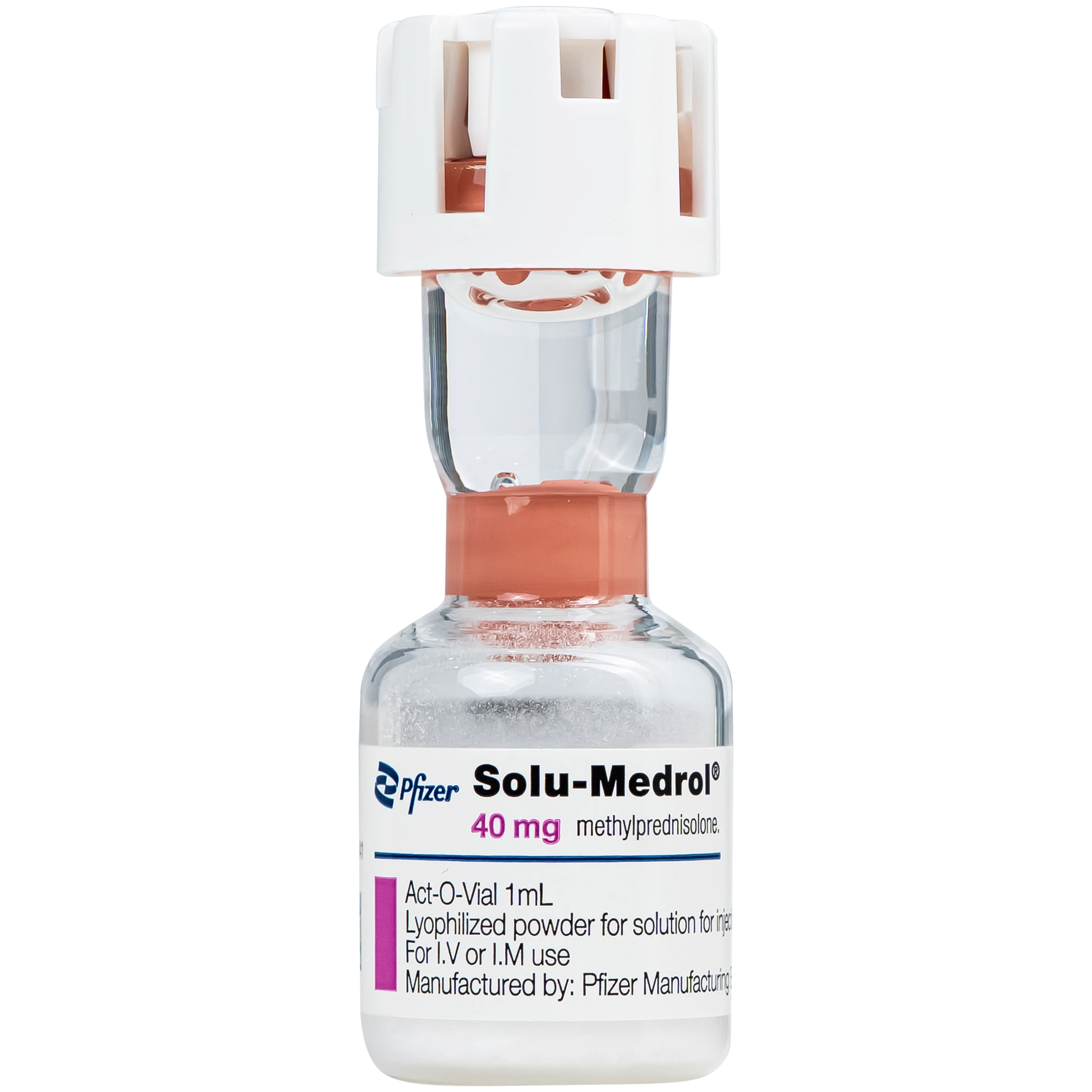 Hình ảnh Bột pha tiêm Solu-Medrol 40mg Pfizer điều trị rối loạn thấp khớp, lupus ban đỏ hệ thống (Hộp 10 lọ x 1ml)