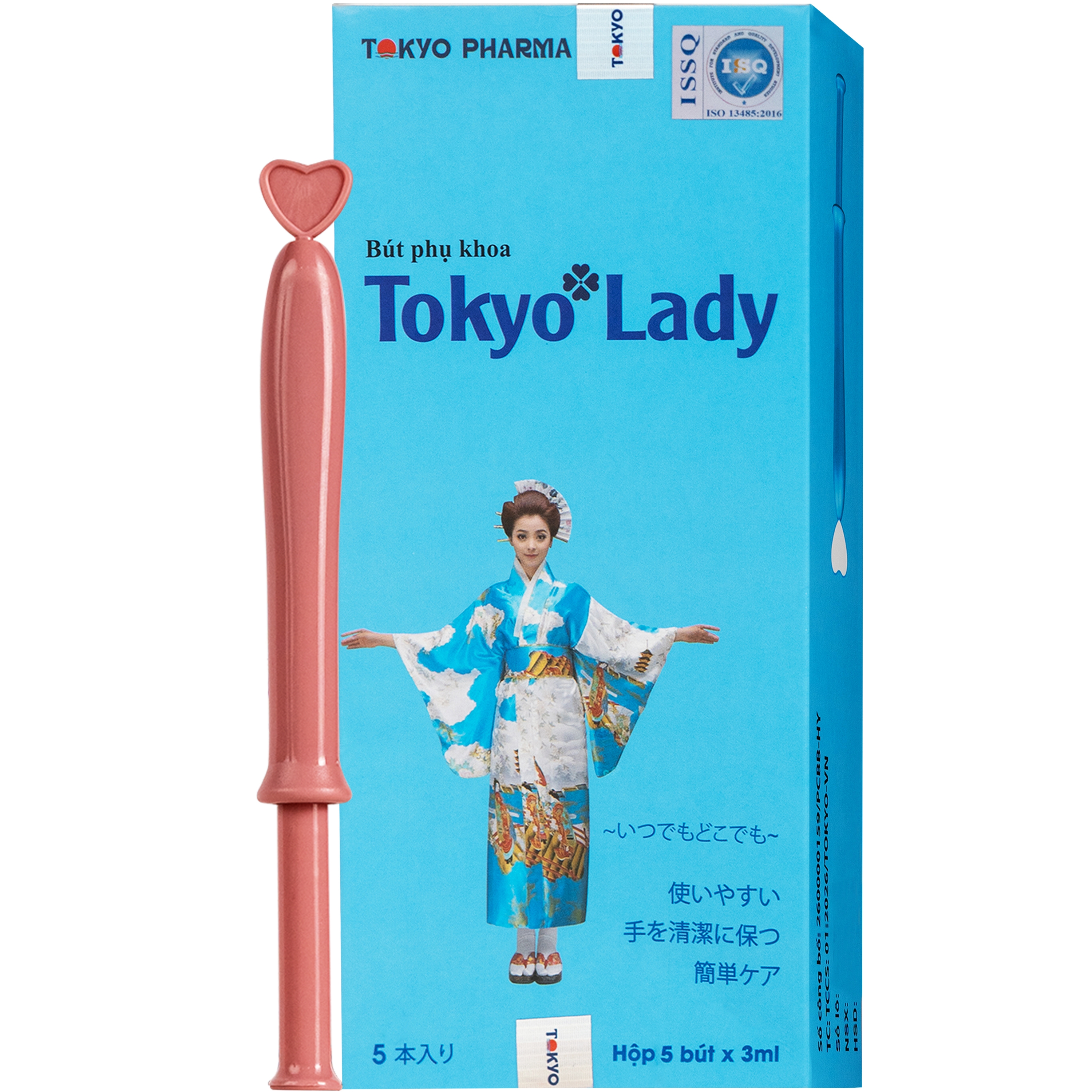 Hình ảnh Bút Phụ Khoa Tokyo Lady - Hỗ Trợ Điều Trị Viêm Ngứa, Huyết Trắng, Se Khít Làm Hồng Âm Đạo (5 Bút x 3ml)