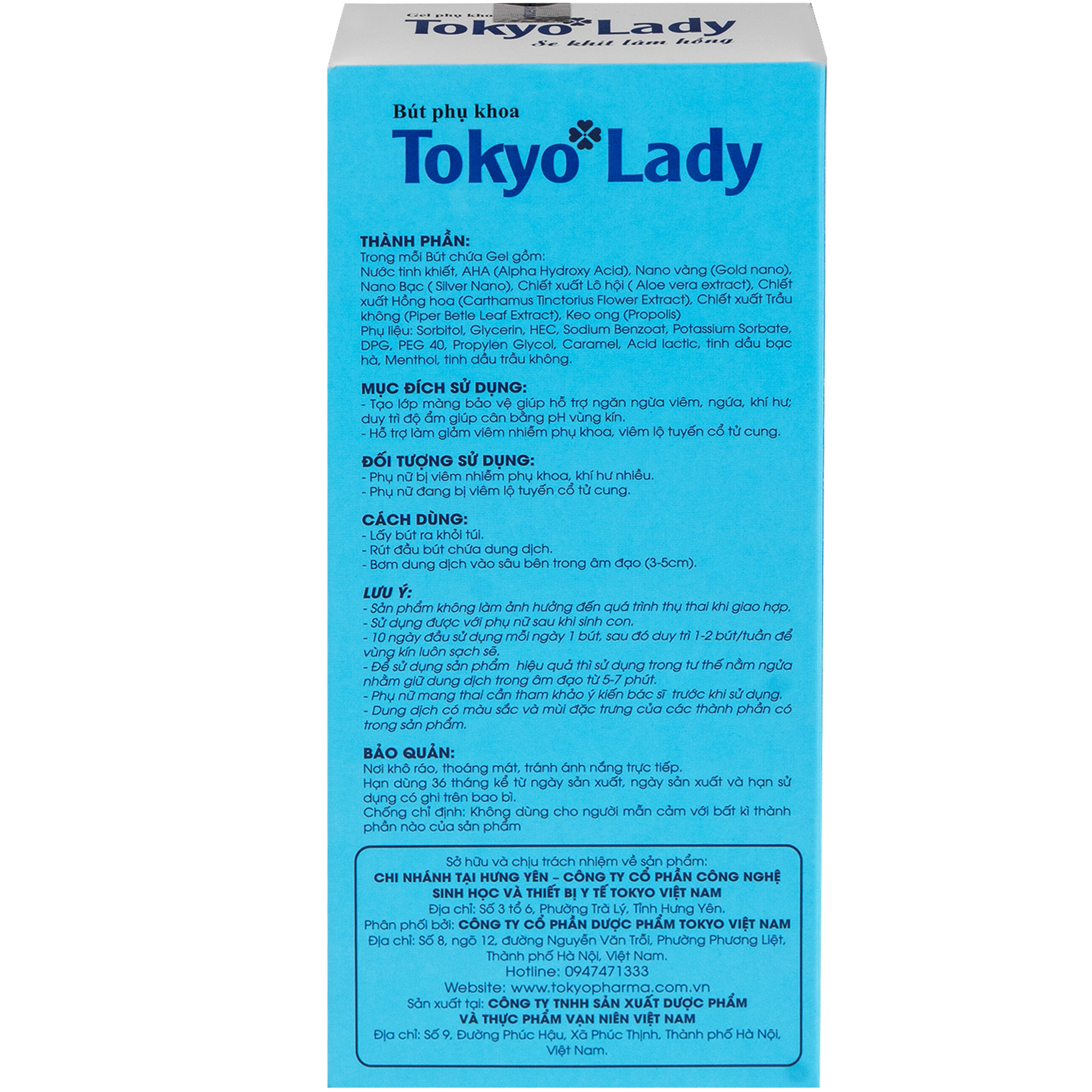 Hình ảnh Bút Phụ Khoa Tokyo Lady - Hỗ Trợ Điều Trị Viêm Ngứa, Huyết Trắng, Se Khít Làm Hồng Âm Đạo (5 Bút x 3ml)