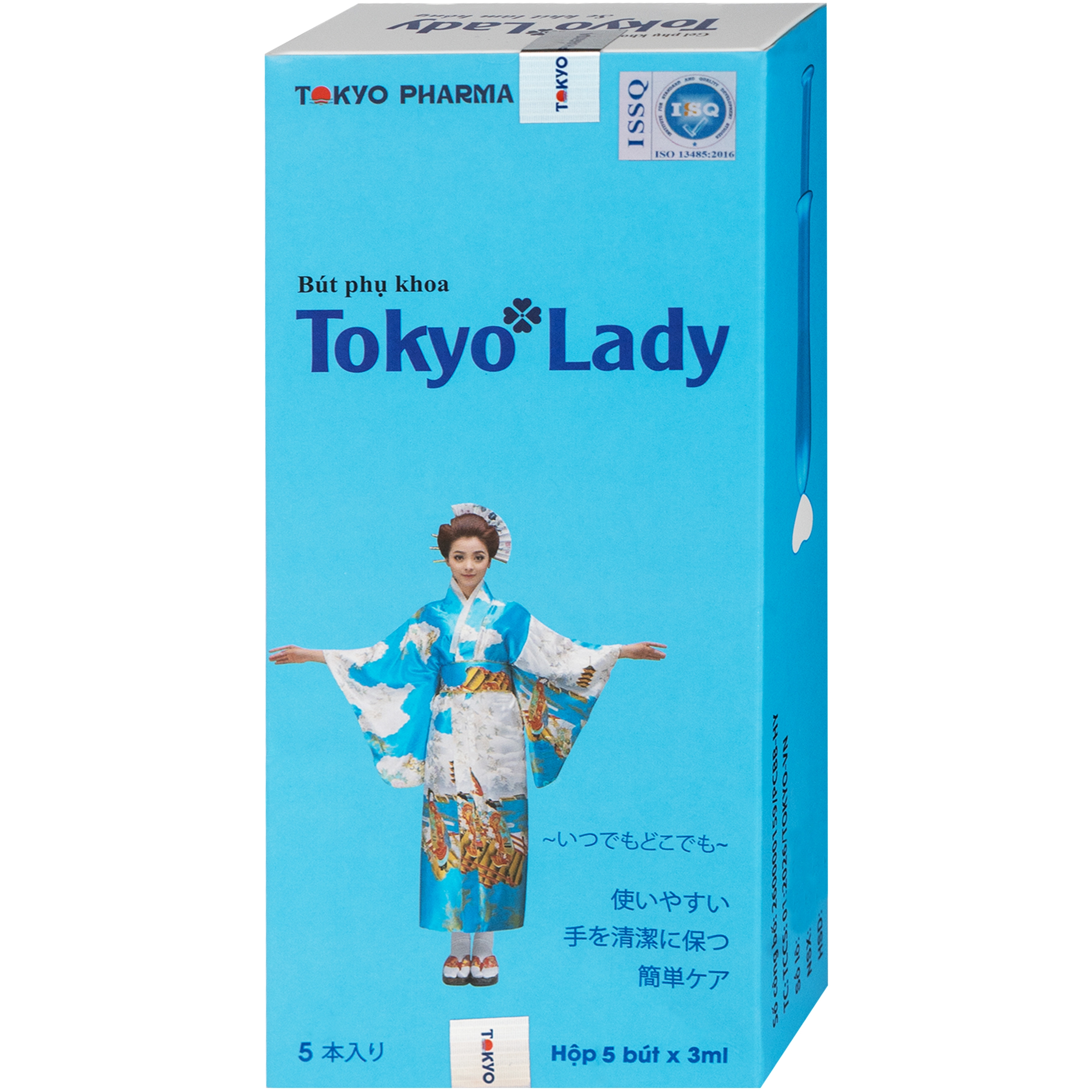 Hình ảnh Bút Phụ Khoa Tokyo Lady - Hỗ Trợ Điều Trị Viêm Ngứa, Huyết Trắng, Se Khít Làm Hồng Âm Đạo (5 Bút x 3ml)