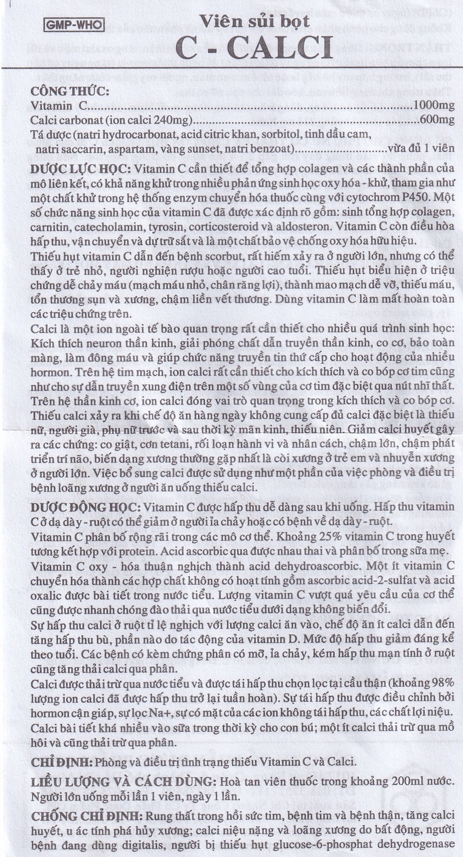 Hình ảnh Viên sủi C-Calci OPC phòng và điều trị tình trạng thiếu Vitamin C và Calci (10 viên)