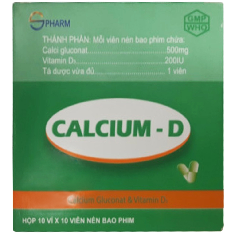 Hình ảnh Thuốc Calcium - D S.Pharm bổ sung calxi, điều trị loãng xương, còi xương (10 x 10 viên)