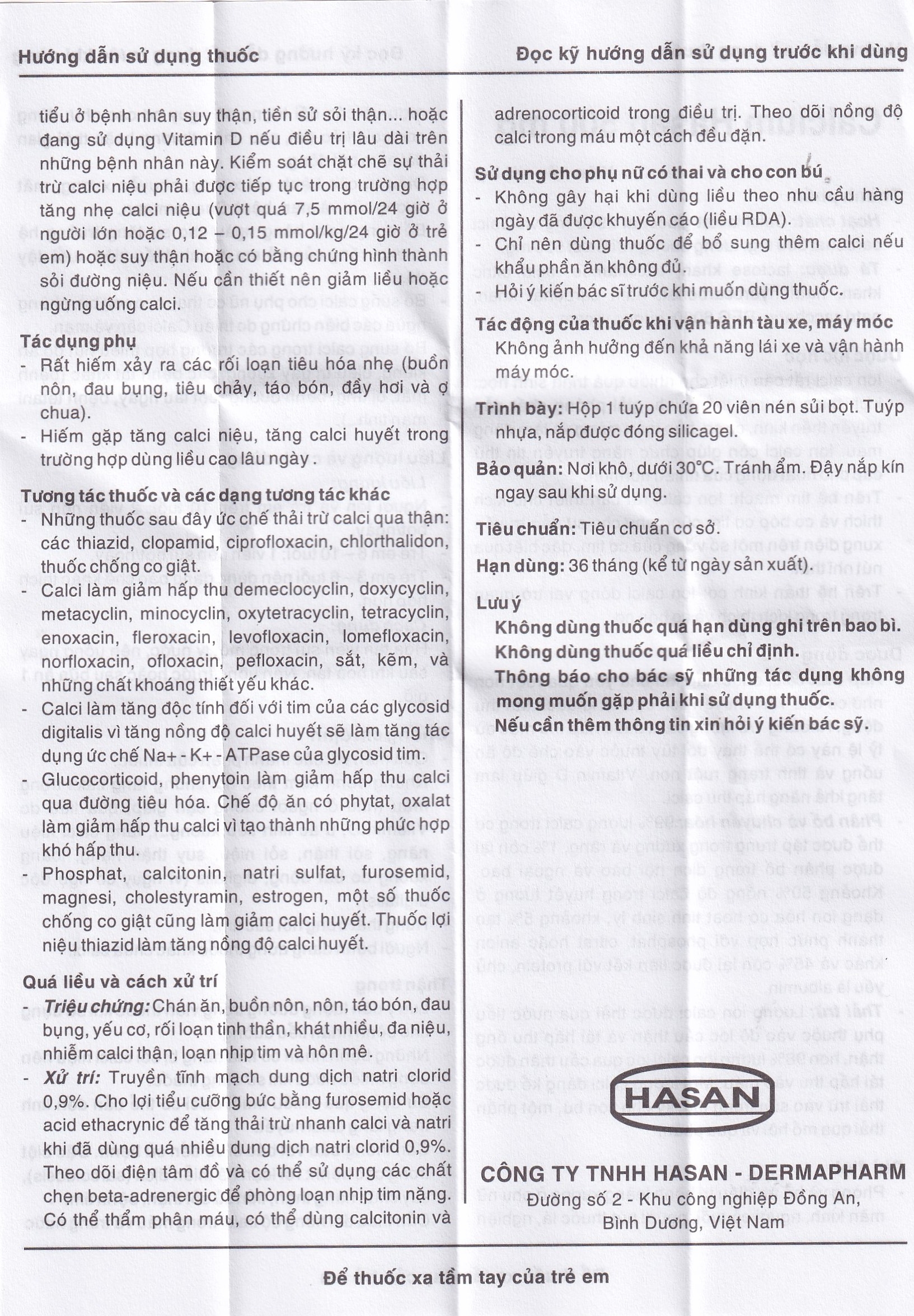 Hình ảnh Viên sủi Calcium Hasan 500mg phòng và hỗ trợ điều trị bệnh loãng xương (20 viên)