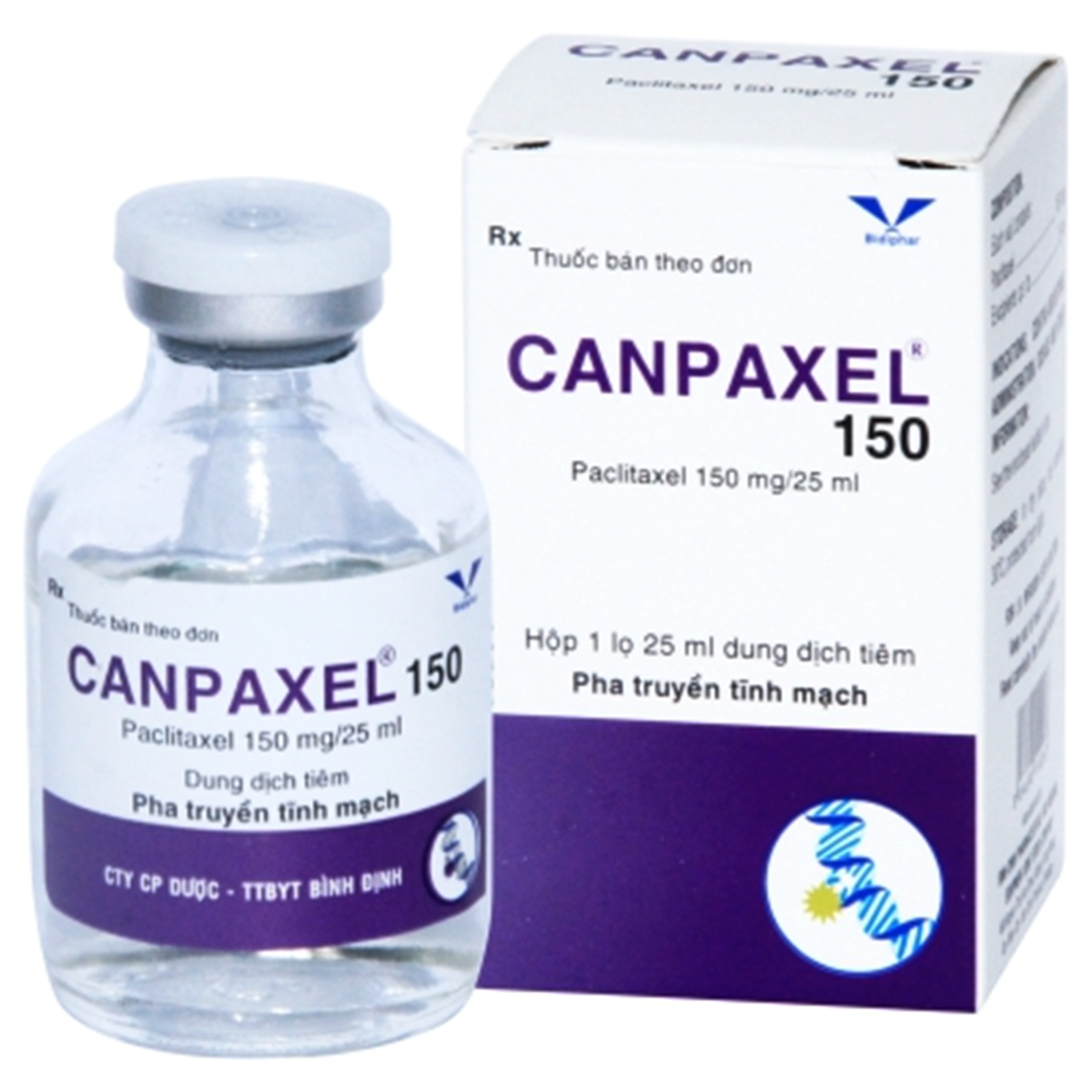 Hình ảnh Dung dịch tiêm Canpaxel 150mg Điều trị ung thư buồng trứng, ung thư vú Hộp 25ml