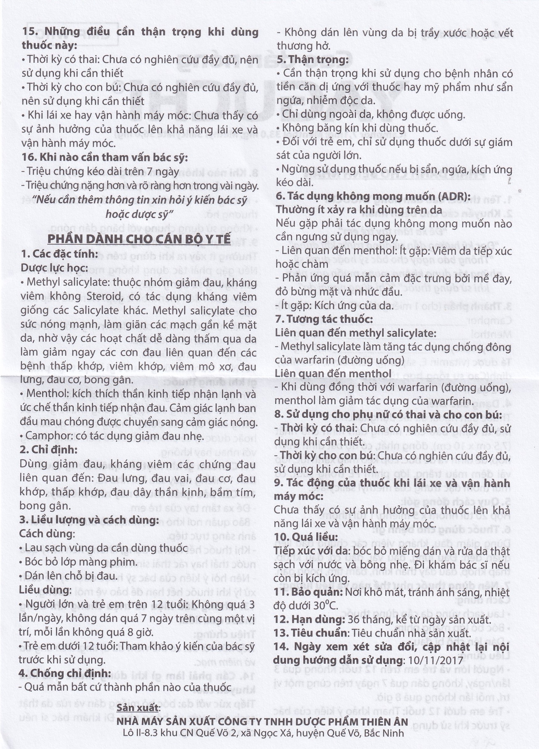 Hình ảnh Cao dán Yaguchi Tatra giảm đau, kháng viêm trong các cơn đau vai, đau lưng (5 miếng)