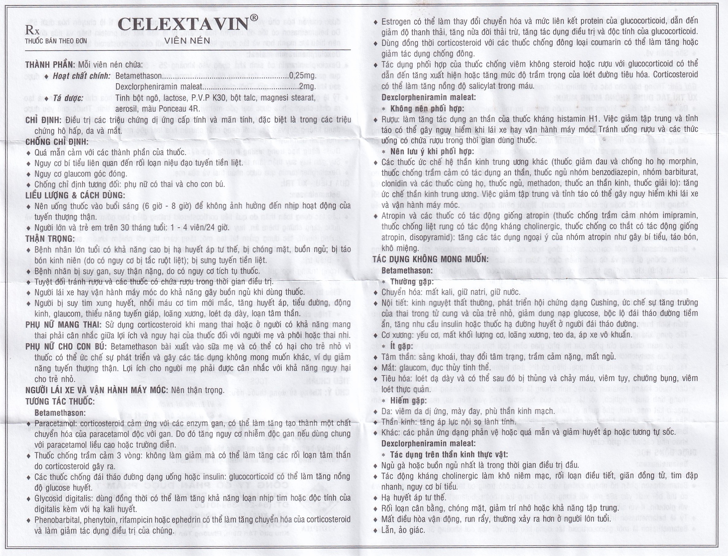 Hình ảnh Thuốc Celextavin Vidipha điều trị dị ứng cấp tính và mãn tính (100 viên) 