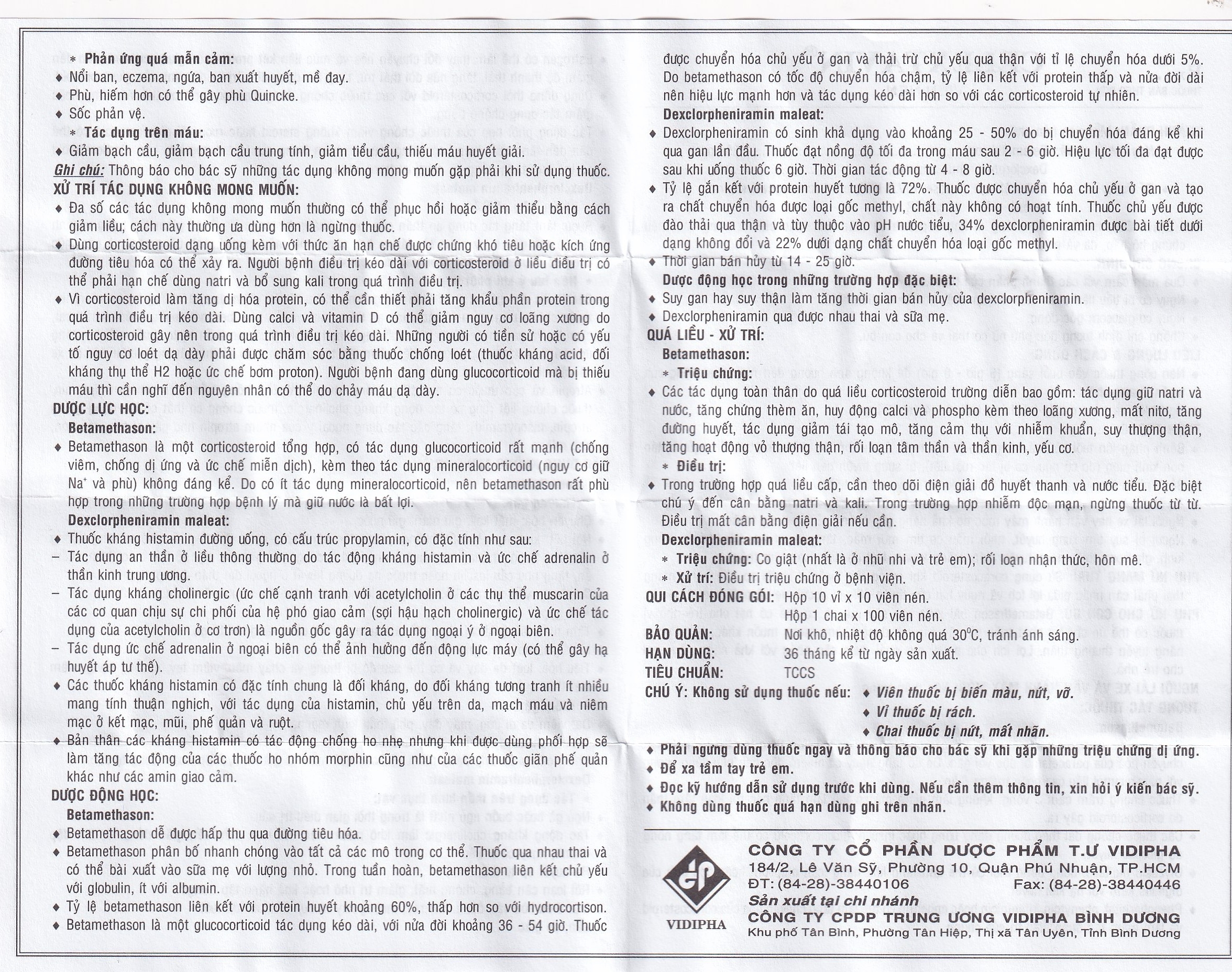 Hình ảnh Thuốc Celextavin Vidipha điều trị dị ứng cấp tính và mãn tính (100 viên) 