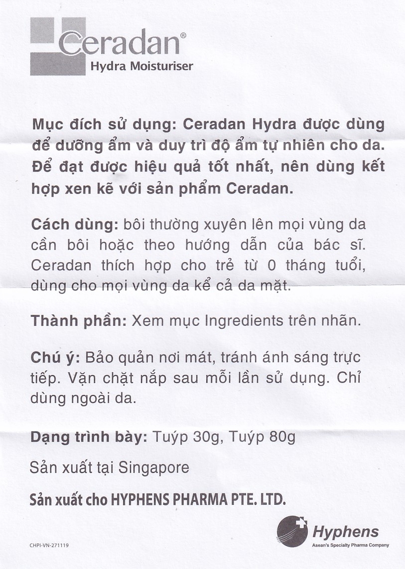 Hình ảnh KEM DƯỠNG ẨM DA CERADAN HYDRA HYPHENS HỘP 80G
