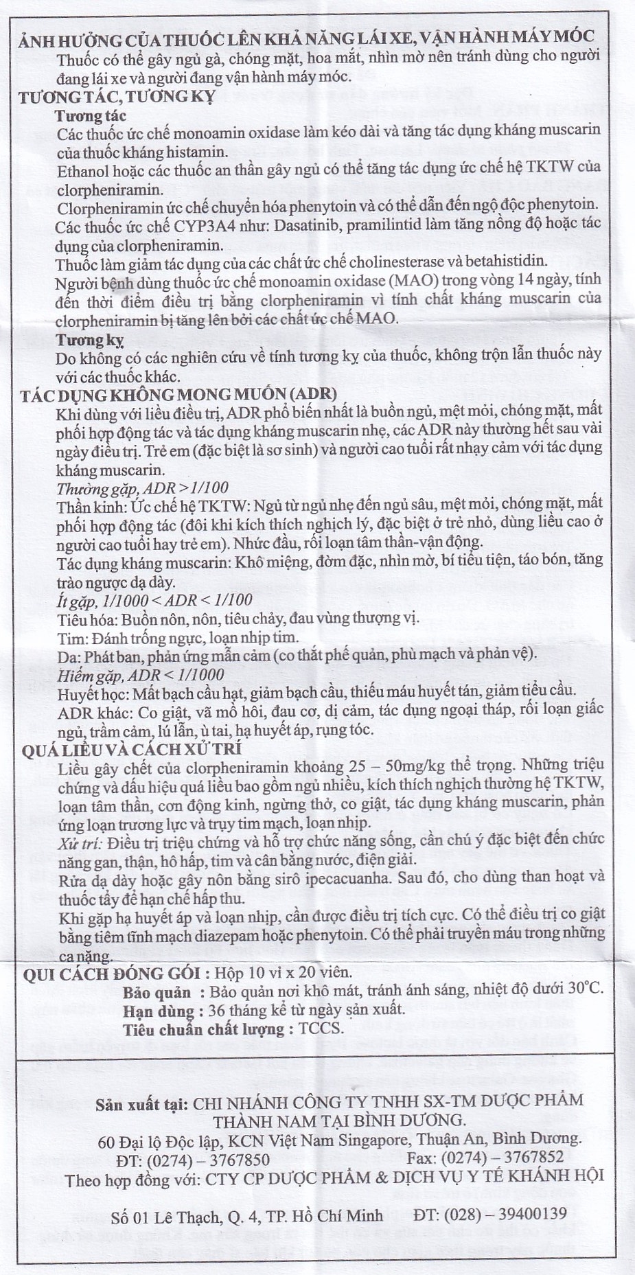 Hình ảnh Thuốc Chlorpheniramin 4mg Fourdiphar điều trị viêm mũi dị ứng, mày đay (10 vỉ x 20 viên)