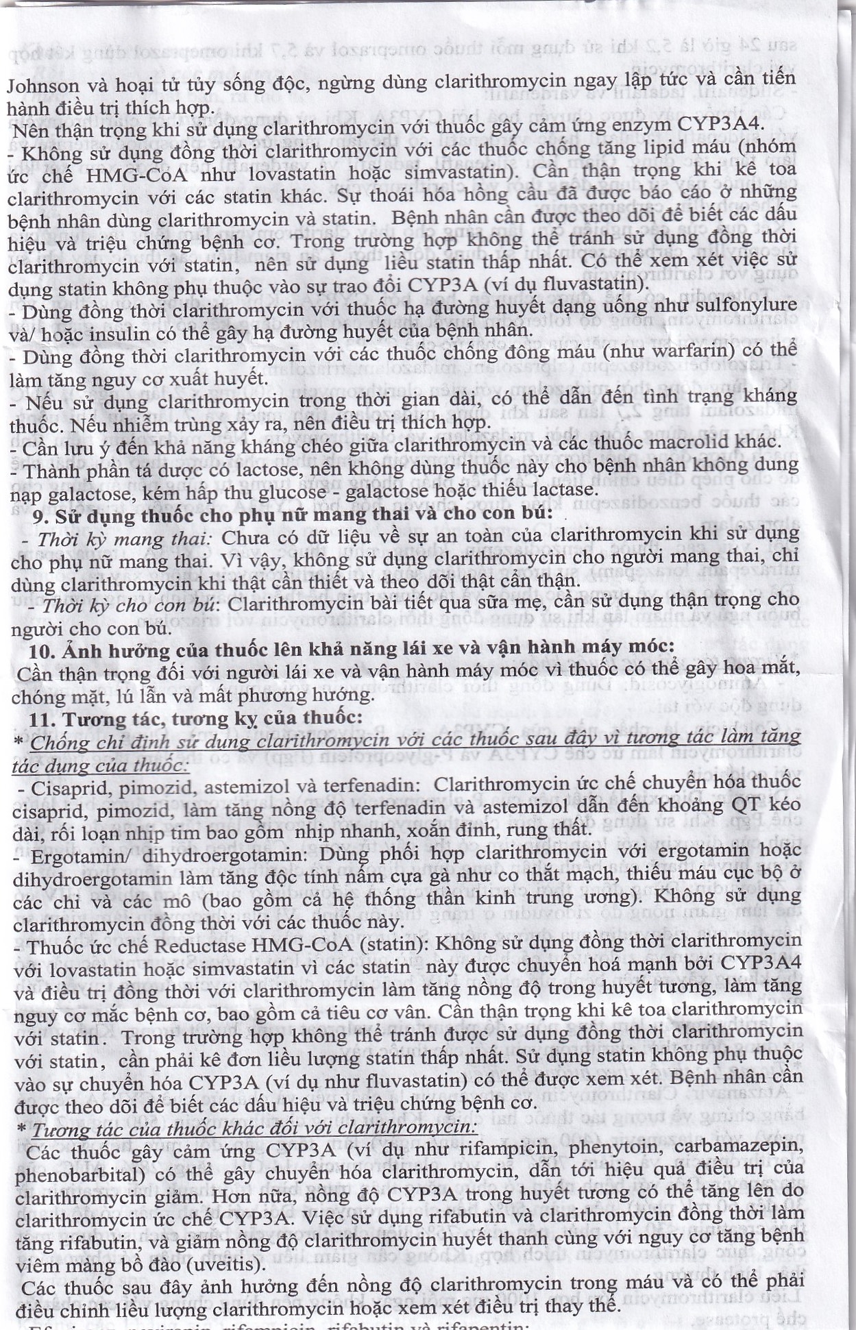 Hình ảnh Thuốc Clarithromycin 500mg Quapharco điều trị nhiễm khuẩn đường hô hấp (2 vỉ x 5 viên)