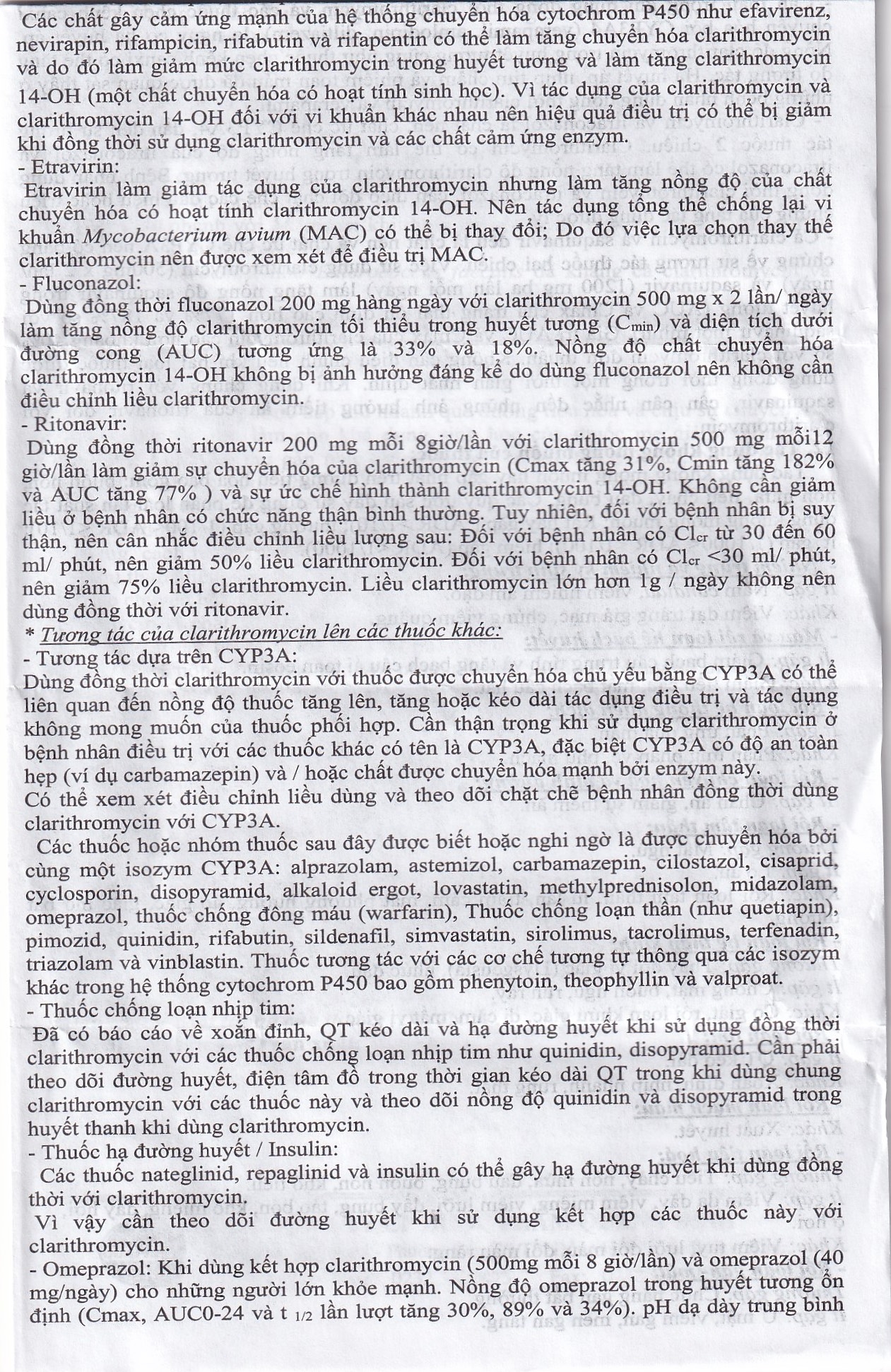 Hình ảnh Thuốc Clarithromycin 500mg Quapharco điều trị nhiễm khuẩn đường hô hấp (2 vỉ x 5 viên)