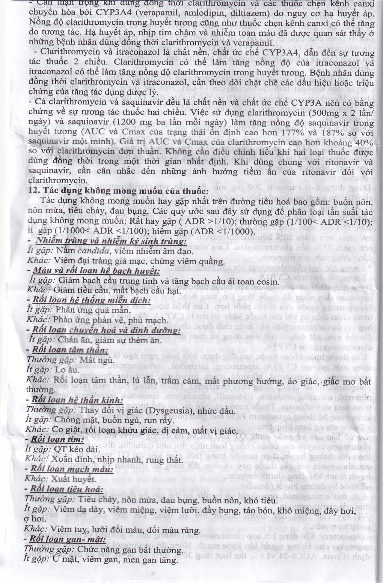 Hình ảnh Thuốc Clarithromycin 500mg Quapharco điều trị nhiễm khuẩn đường hô hấp (2 vỉ x 5 viên)