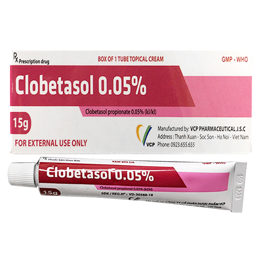 Hình ảnh Thuốc bôi ngoài da CLOBETASOL 0.05% Vcp điều trị viêm da, vảy nến (15g)