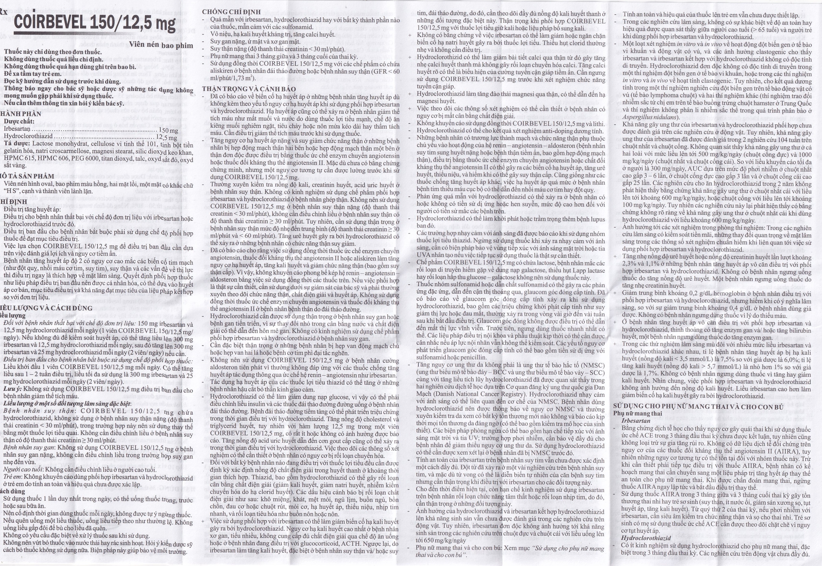 Hình ảnh Thuốc Coirbevel 150/12.5mg Hasan điều trị tăng huyết áp (2 vỉ x 14 viên)