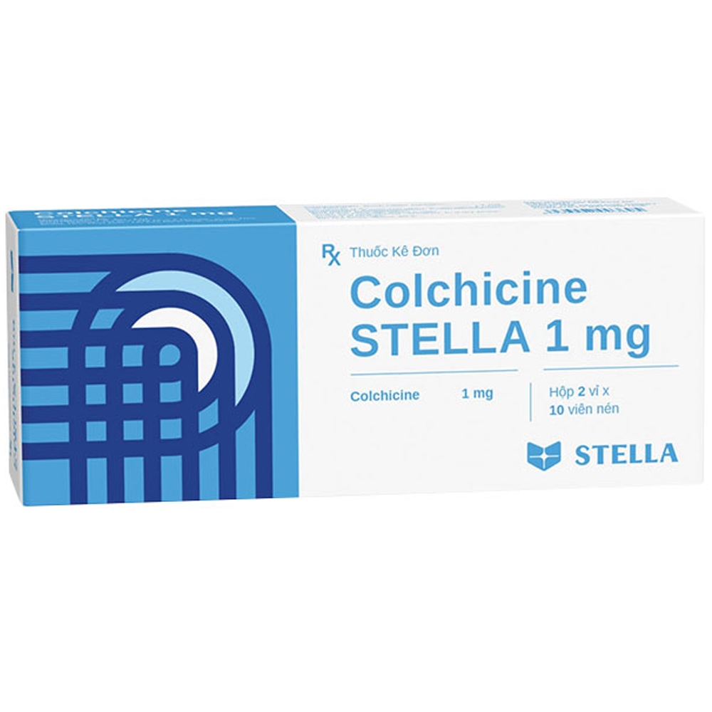 Hình ảnh Thuốc Colchicine Stella 1mg điều trị cơn gút cấp (2 vỉ x 10 viên)