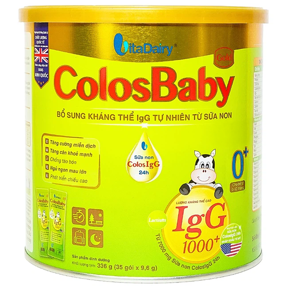 Hình ảnh Sữa non ColosBaby Gold VitaDairy bổ sung kháng thể IgG tự nhiên (35 gói x 9.6g)