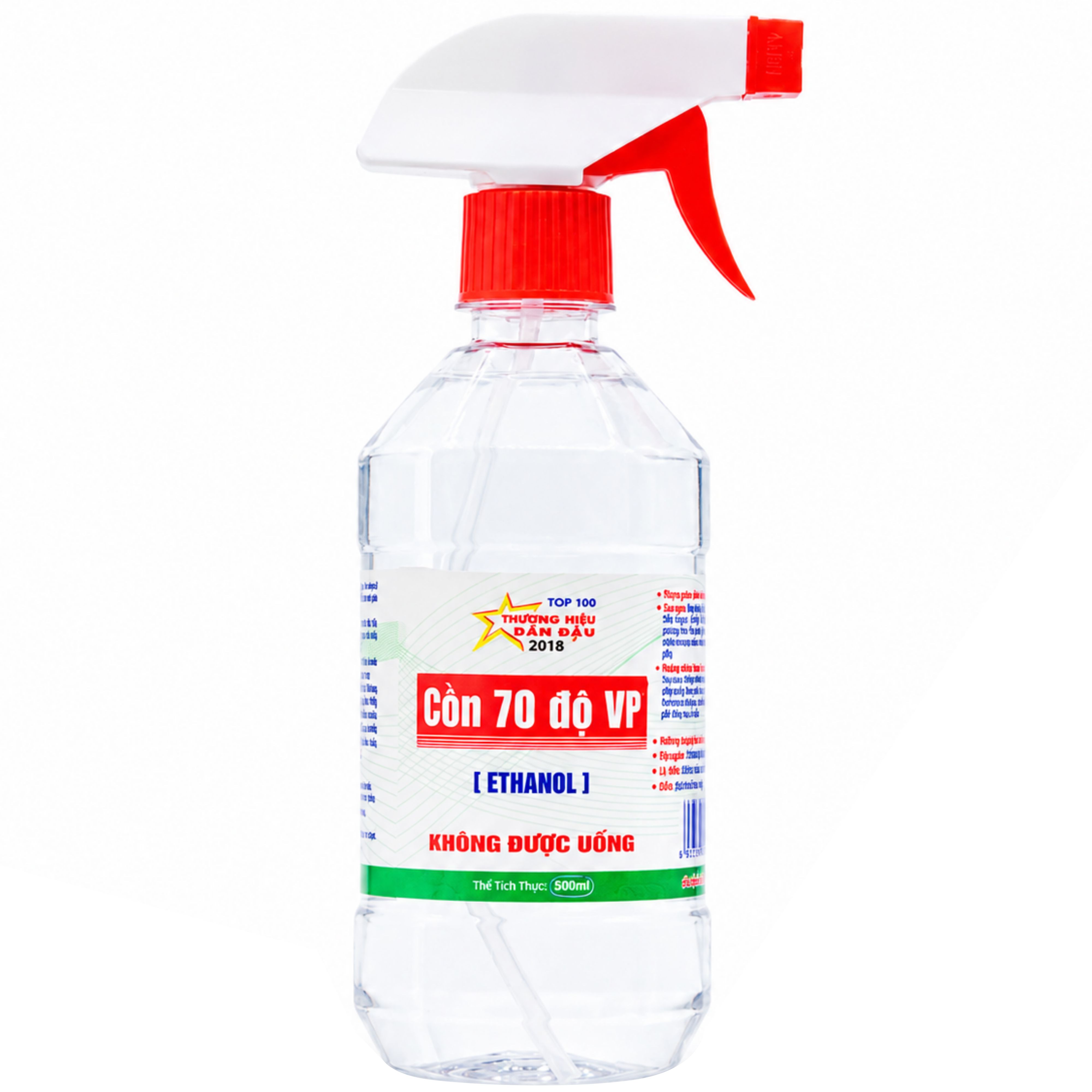Hình ảnh Cồn 70 độ Vĩnh Phúc (có vòi xịt) dùng sát trùng da và tiệt trùng dụng cụ y tế (500ml)