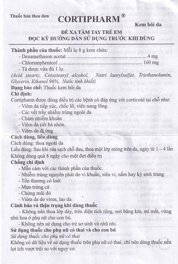 Hình ảnh Kem bôi da Cortipharm 8g Spharm điều trị viêm da tiếp xúc, chốc lỡ, viêm nang lông