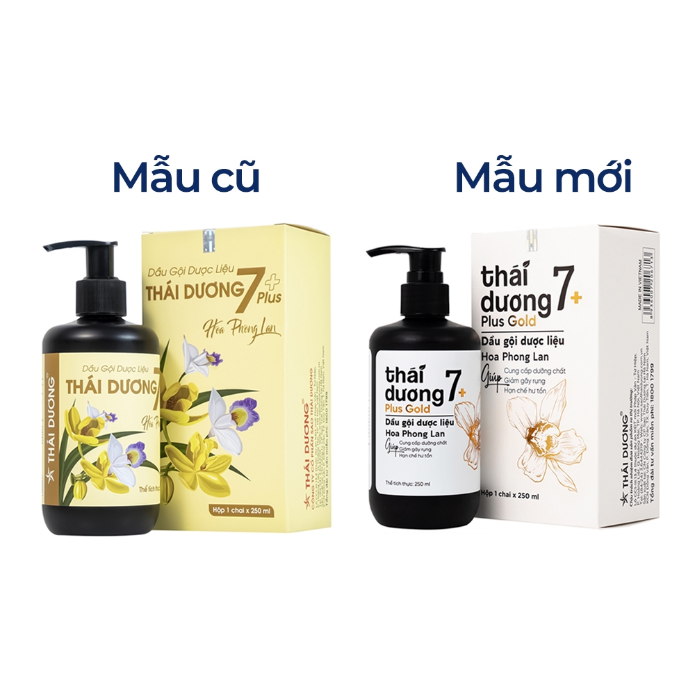 Hình ảnh Dầu gội dược liệu Thái Dương 7 Plus Gold Sao Thái Dương sạch gàu, giảm ngứa và rụng tóc (250ml)
