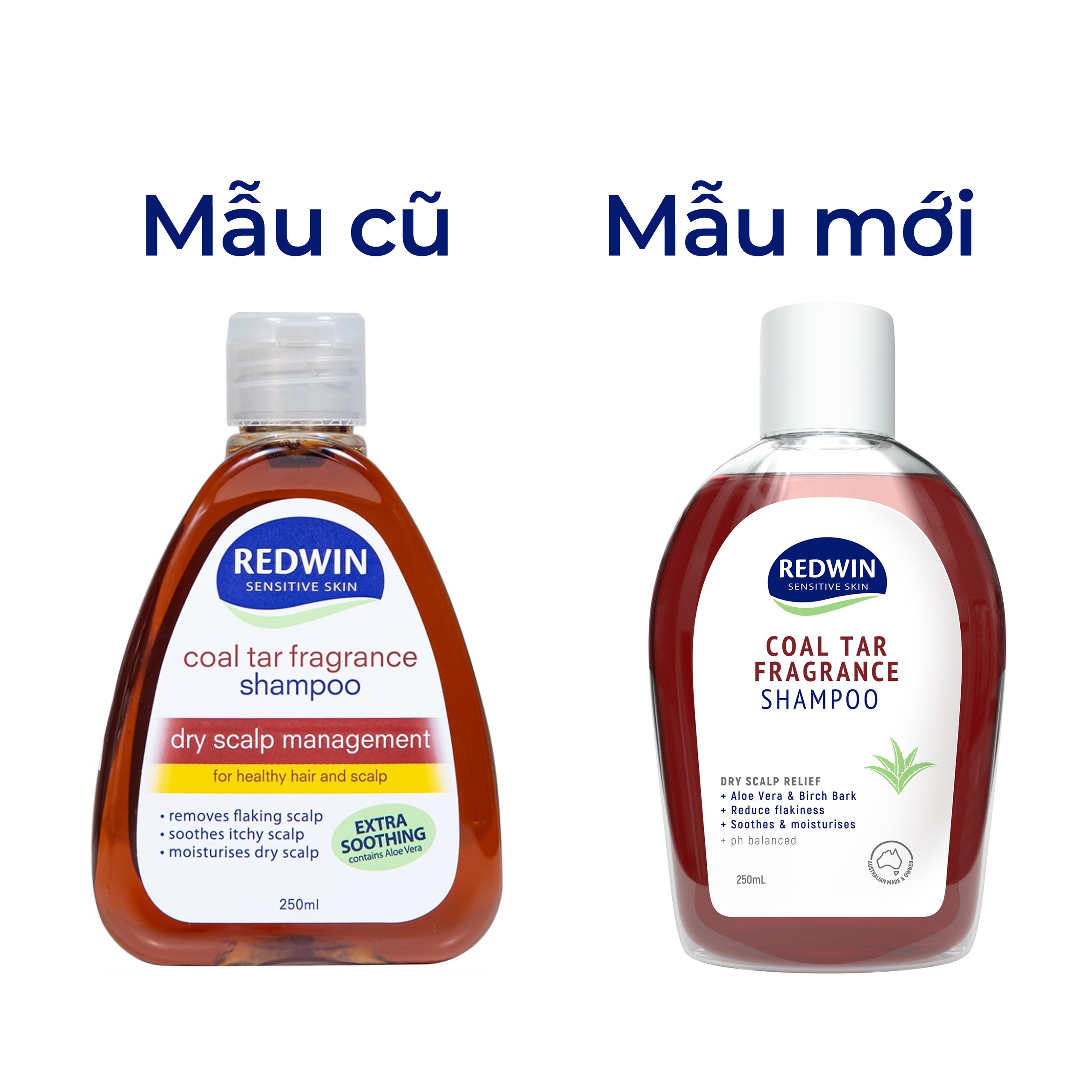 Hình ảnh Dầu gội đầu Redwin Coal Tar Fragrance Shampoo 250ml làm sạch, cân bằng độ ẩm, ngăn ngừa gàu