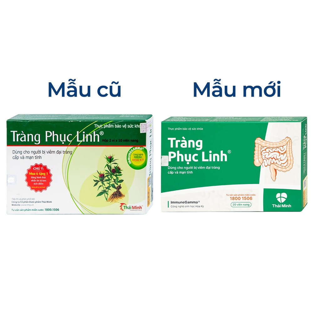 Hình ảnh Viên uống Tràng Phục Linh Thái Minh dùng cho người bị viêm đại tràng cấp và mạn tính (2 vỉ x 10 viên)