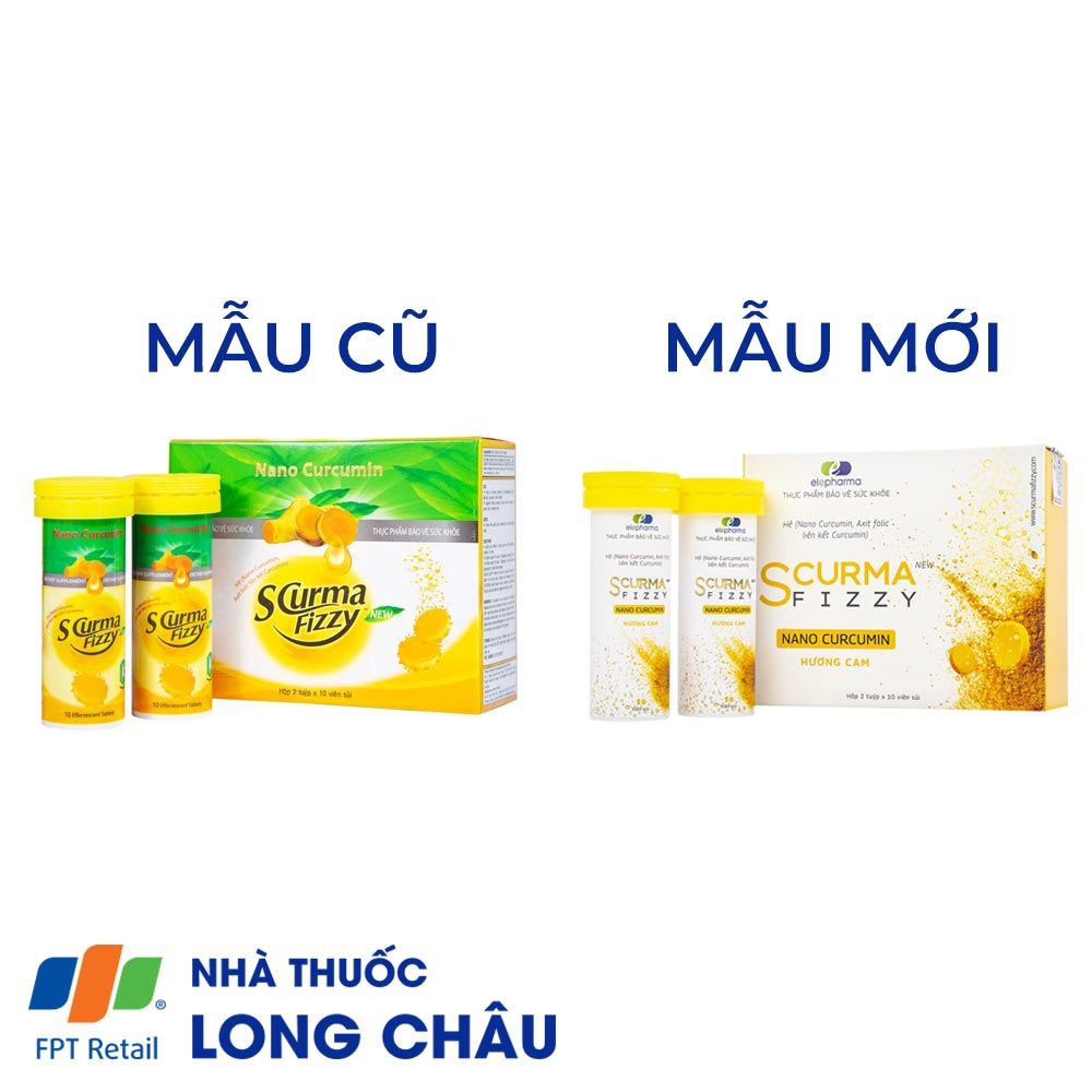 Hình ảnh Viên sủi Scurma Fizzy Nano Curcumin hỗ trợ giảm các triệu chứng trào ngược dạ dày thực quản (2 tuýt x 10 viên)