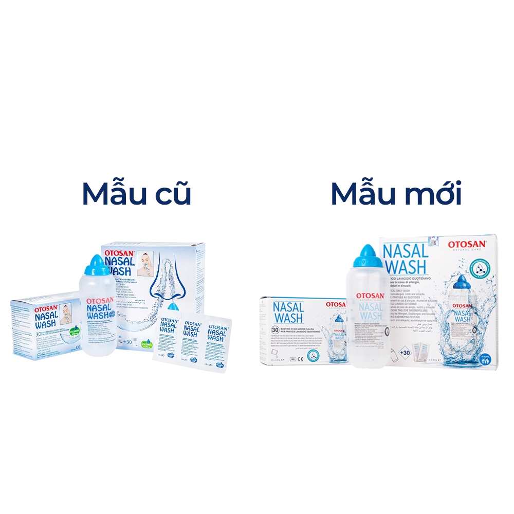 Hình ảnh Bộ rửa xoang mũi Otosan Nasal Wash làm sạch sâu, hồi phục chứng viêm mũi dị ứng (1 kít + 30 gói)