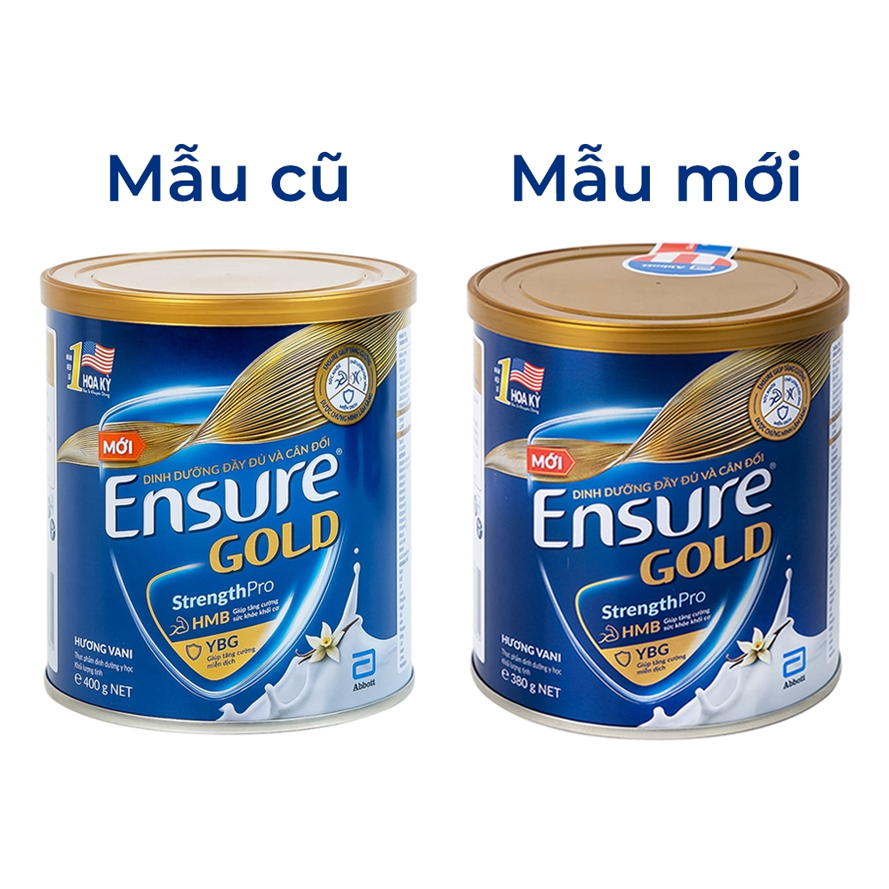 Hình ảnh Sữa bột Ensure Gold StrengthPro Abbott hương vani tăng cường sức khỏe khối cơ, tăng miễn dịch (380g)