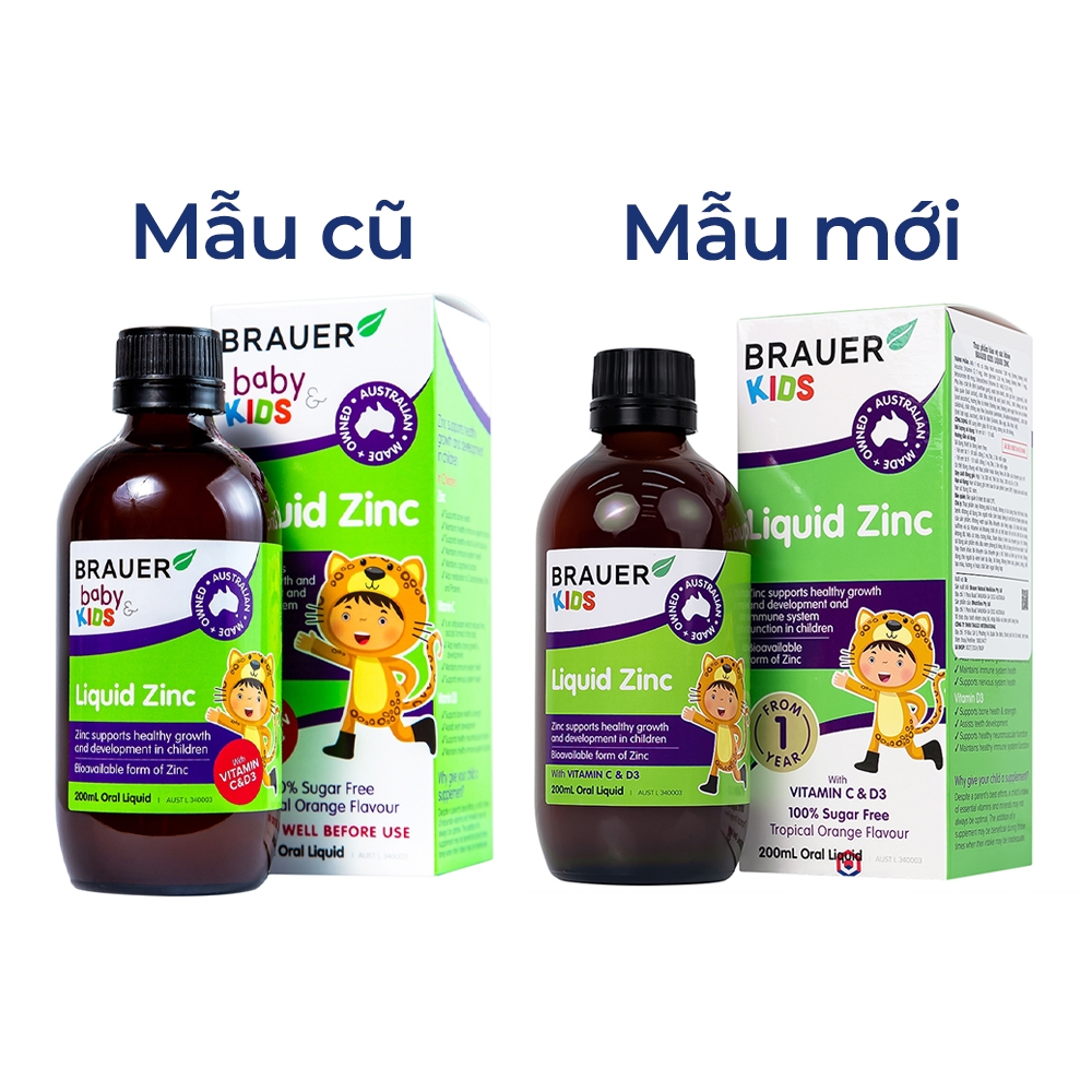 Hình ảnh Siro Brauer Baby & Kids Liquid Zinc bổ sung kẽm, tăng sức đề kháng cho trẻ (200ml)