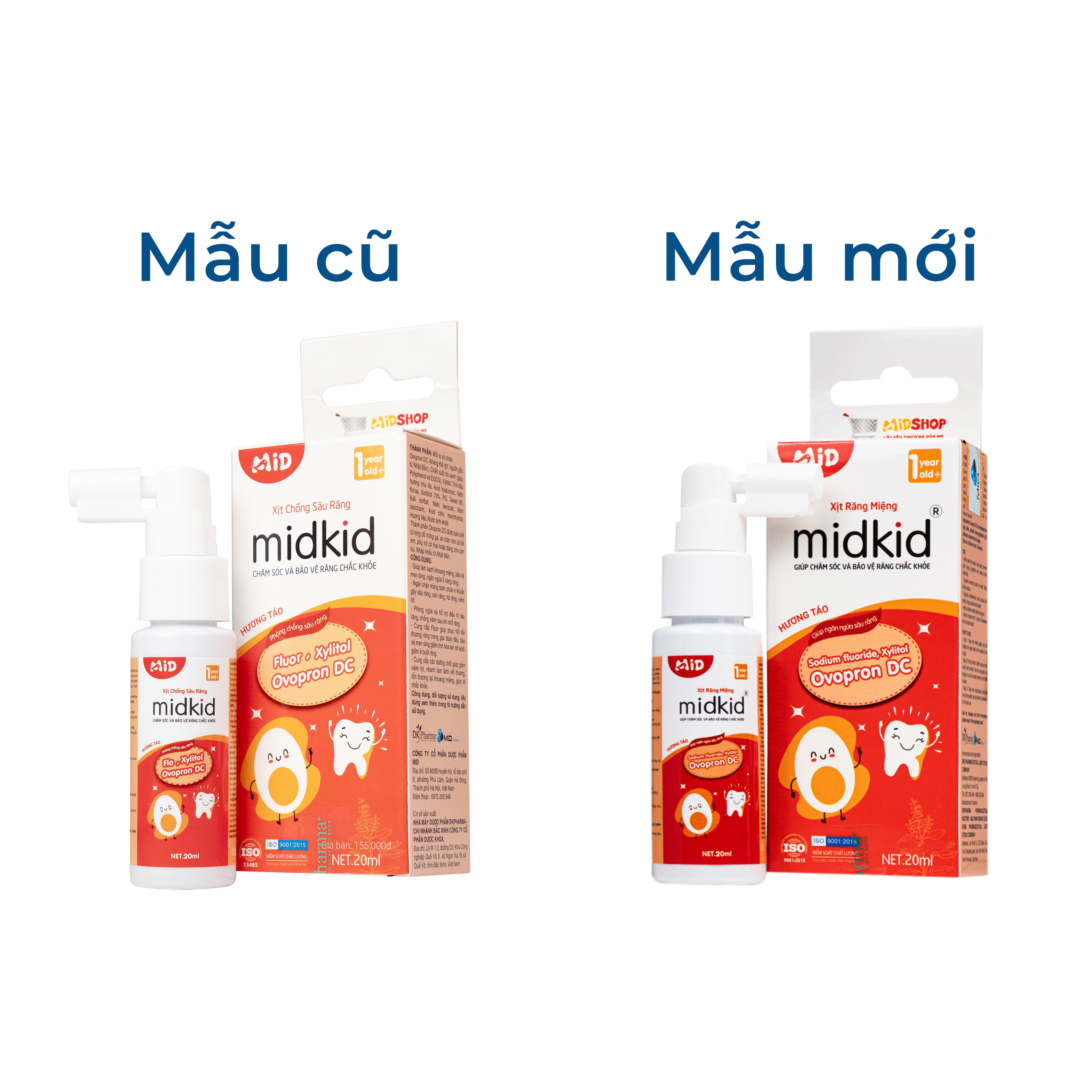 Hình ảnh Xịt răng miệng Midkid hương Táo 1 year+ - Làm sạch răng miệng, ngừa hôi miệng và sâu răng cho bé (20ml)