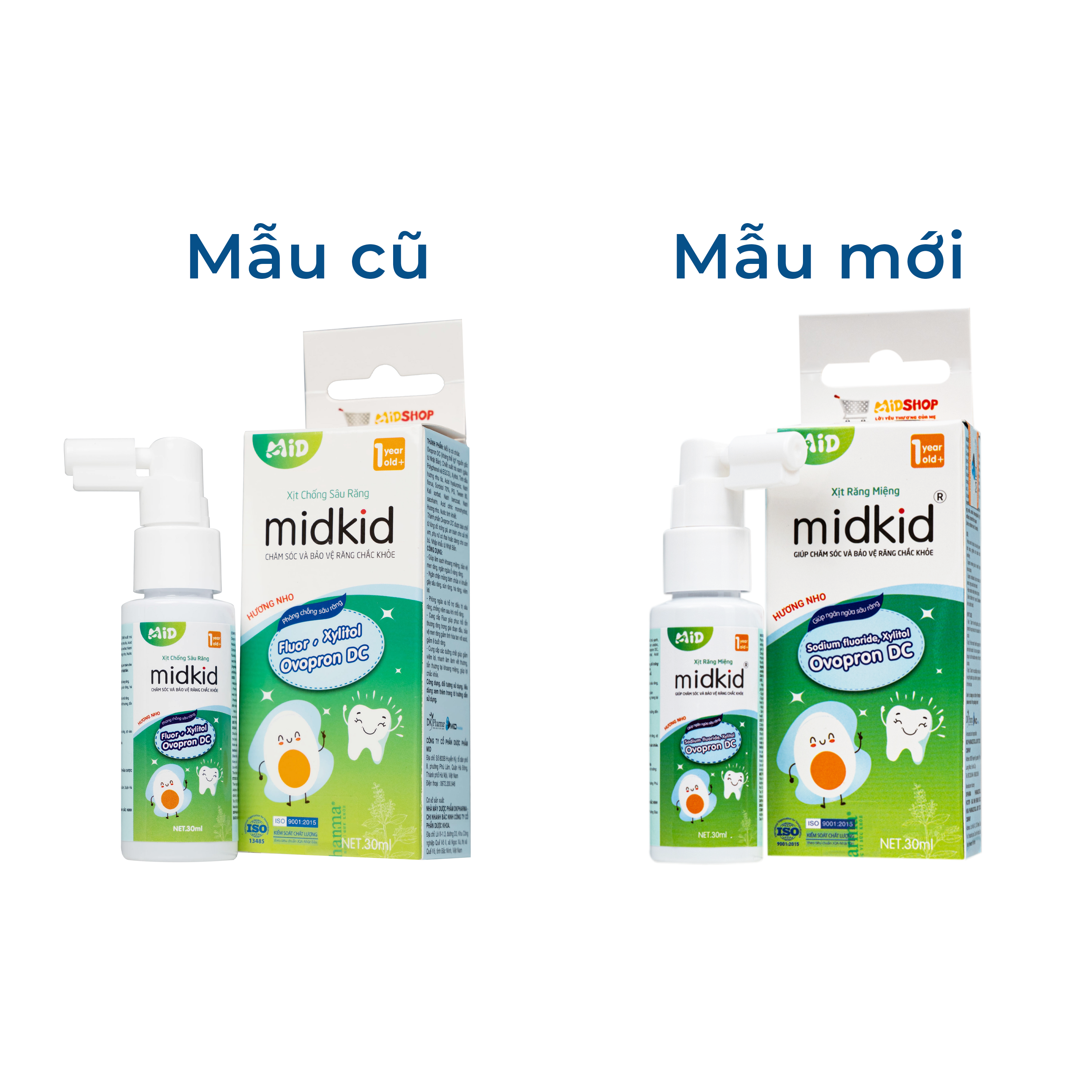 Hình ảnh Xịt răng miệng Midkid hương Nho 1 year+ - Làm sạch răng miệng, ngừa hôi miệng và sâu răng cho bé (30ml)