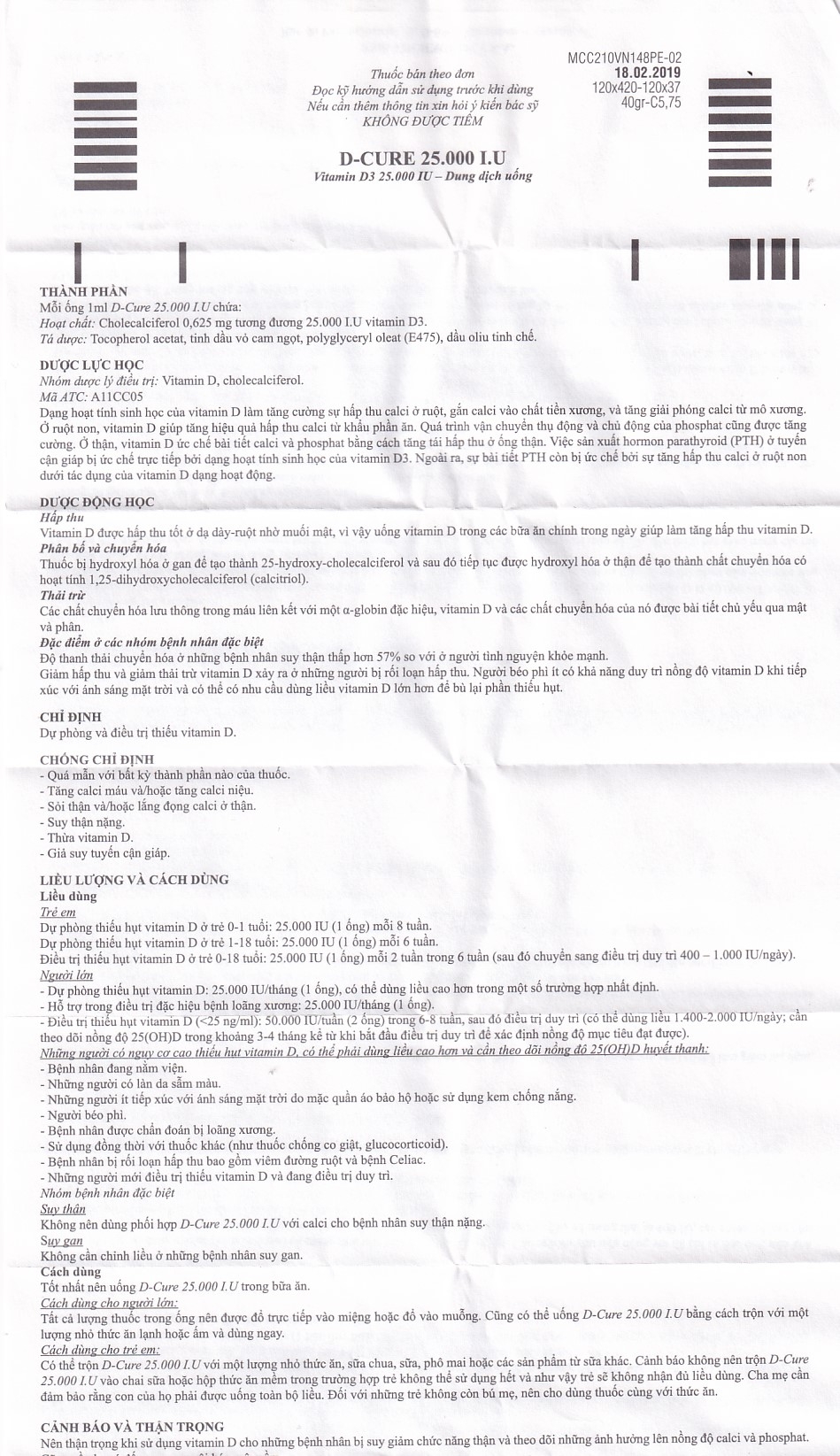 Hình ảnh Dung dịch D-Cure 25000IU SMB phòng và điều trị thiếu vitamin D (1 vỉ x 4 ống)