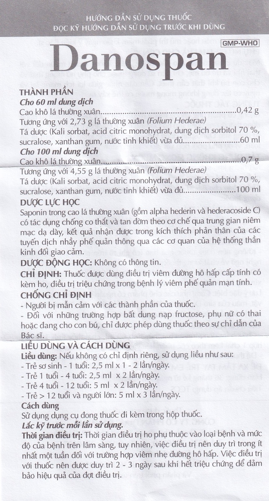 Hình ảnh Dung dịch Danospan Danapha điều trị viêm đường hô hấp cấp tính có kèm ho (100ml)