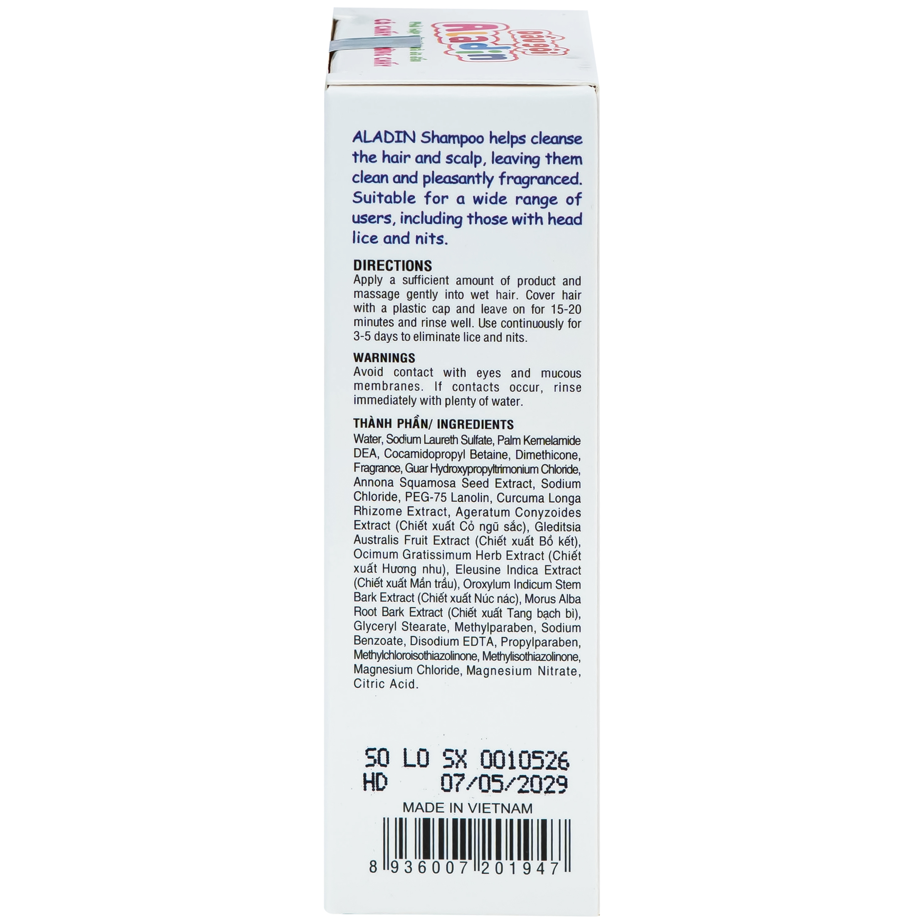 Hình ảnh Dầu gội sạch chấy Aladin Thái Dương 30g