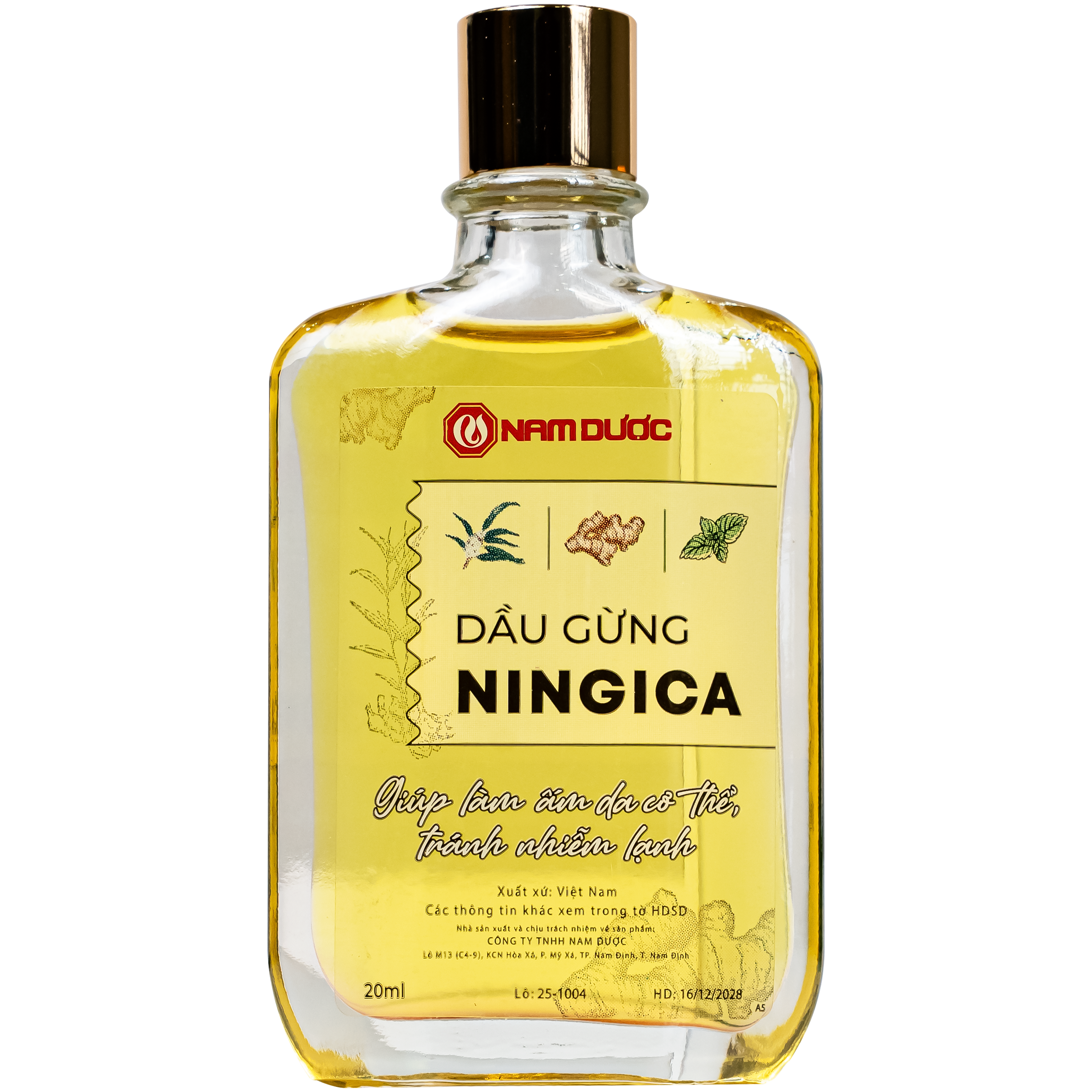 Hình ảnh Dầu gừng Ningica giúp làm ấm cơ thể, giữ ấm (20ml)