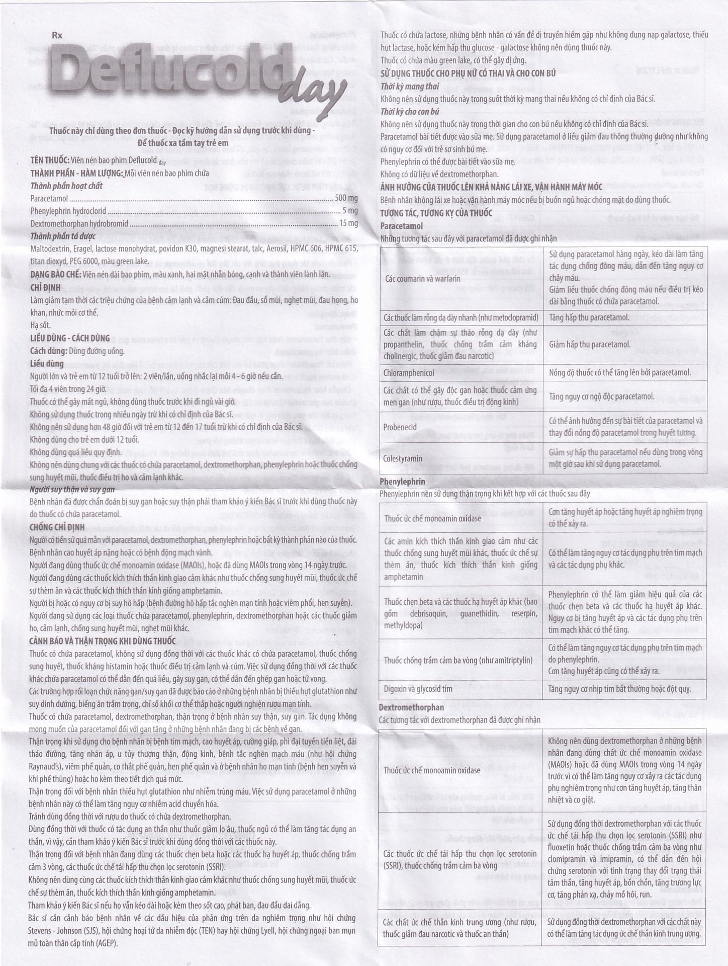 Hình ảnh Thuốc Deflucold day Danapha giảm tạm thời các triệu chứng cảm lạnh và cảm cúm (2 vỉ x 10 viên)