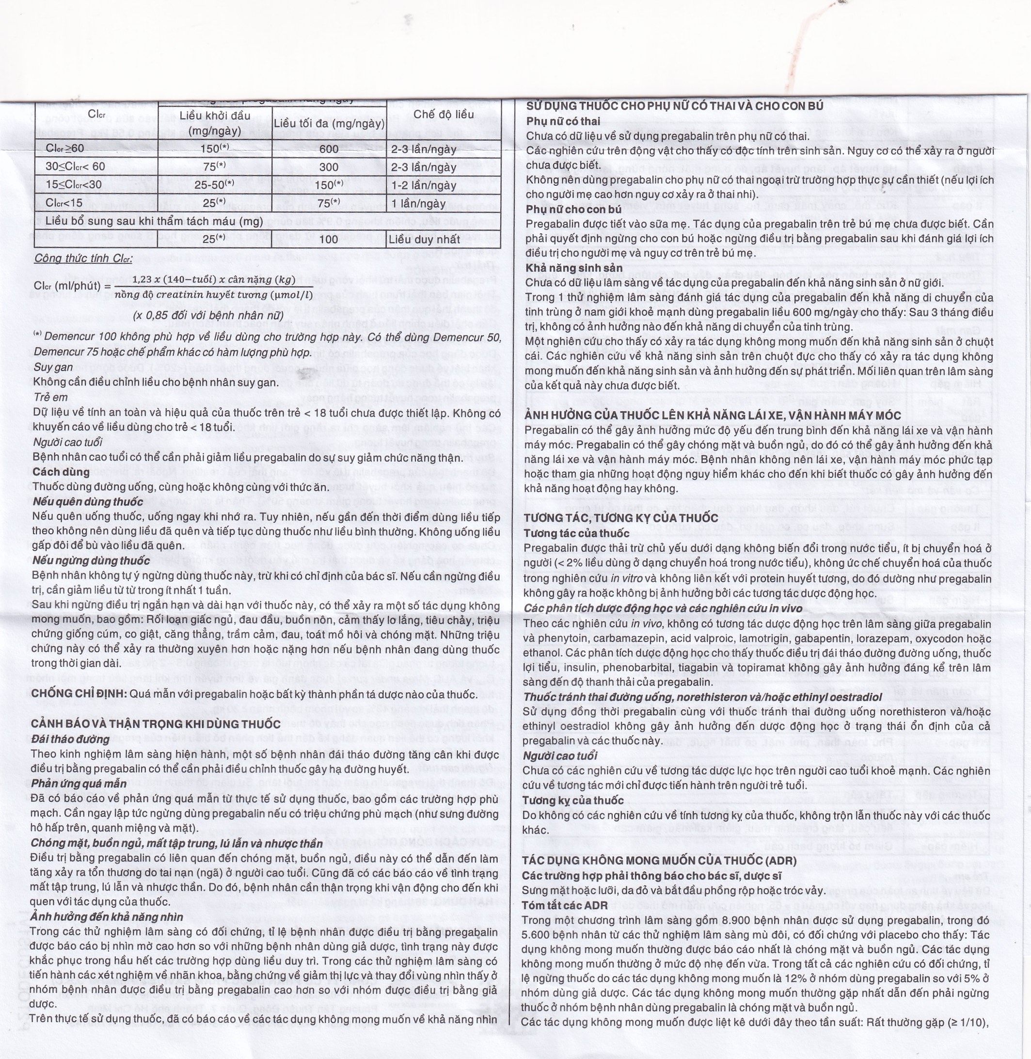 Hình ảnh Thuốc Demencur 100 DaviPharm điều trị đau thần kinh trung ương và ngoại vi (3 vỉ x 10 viên)