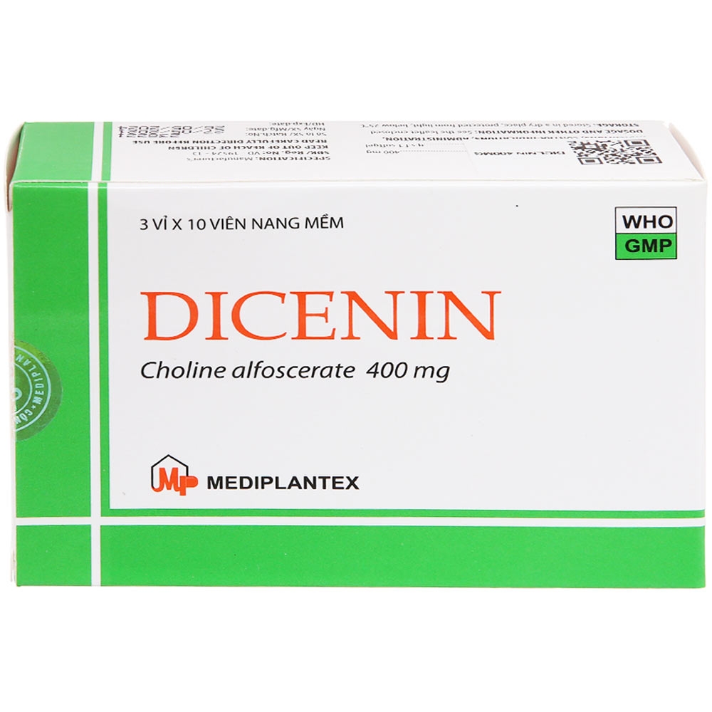 Hình ảnh Thuốc Dicenin 400mg Mediplantex điều trị cơn đột quỵ cấp, phục hồi chức năng sau đột quỵ (3 vỉ x 10 viên)