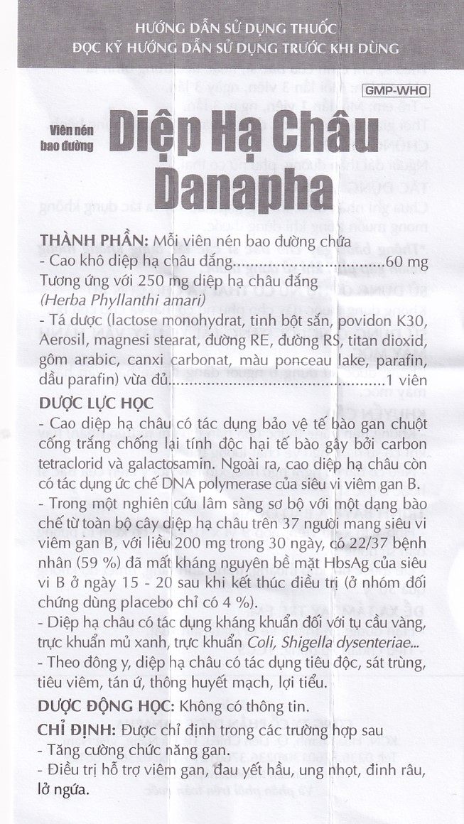 Hình ảnh Thuốc Diệp Hạ Châu Danapha tăng cường chức năng gan (90 viên)