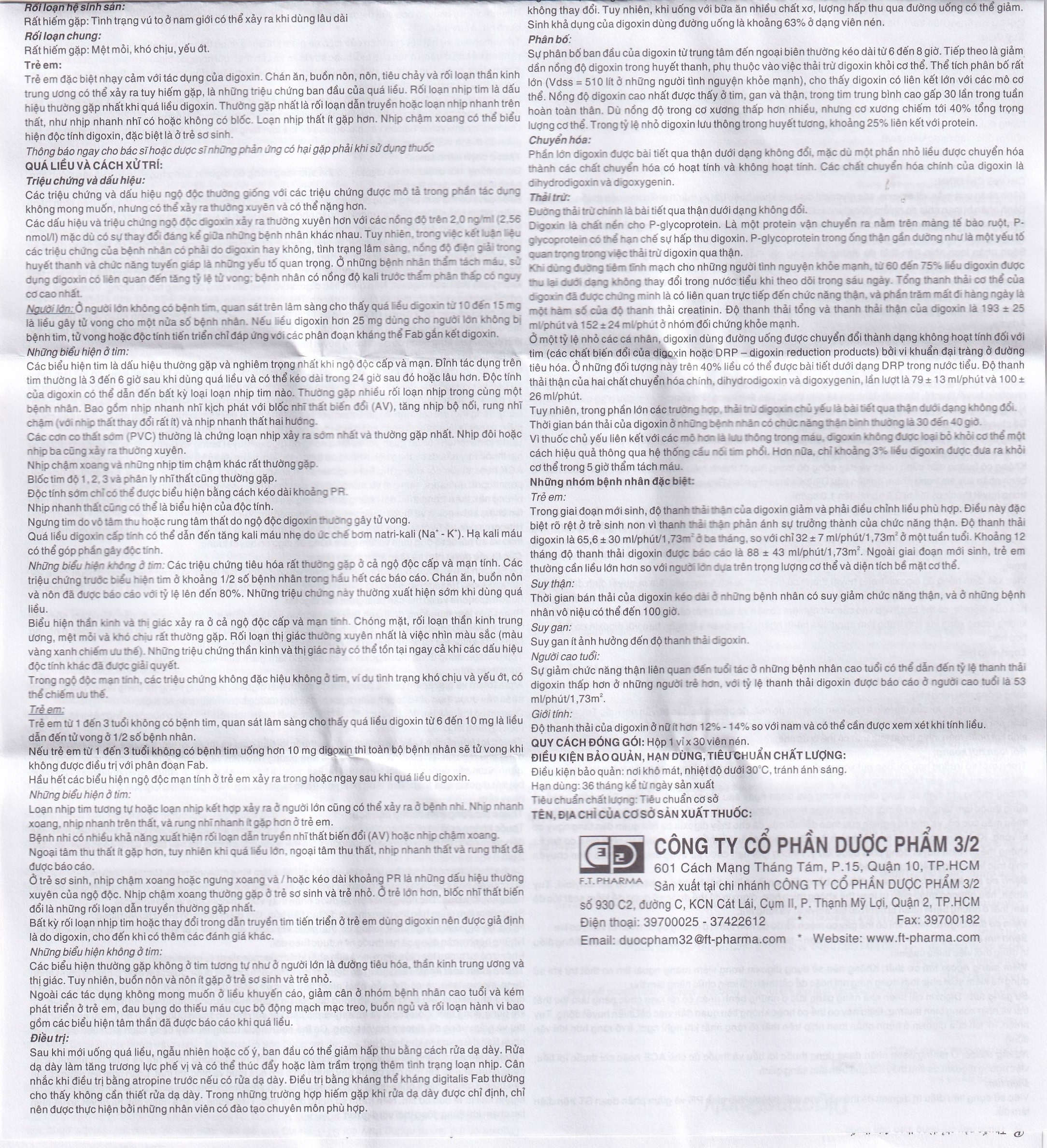 Hình ảnh Thuốc DigoxineQualy Dược 3-2 điều trị suy tim sung huyết, rung nhỉ (1 vỉ x 30 viên)