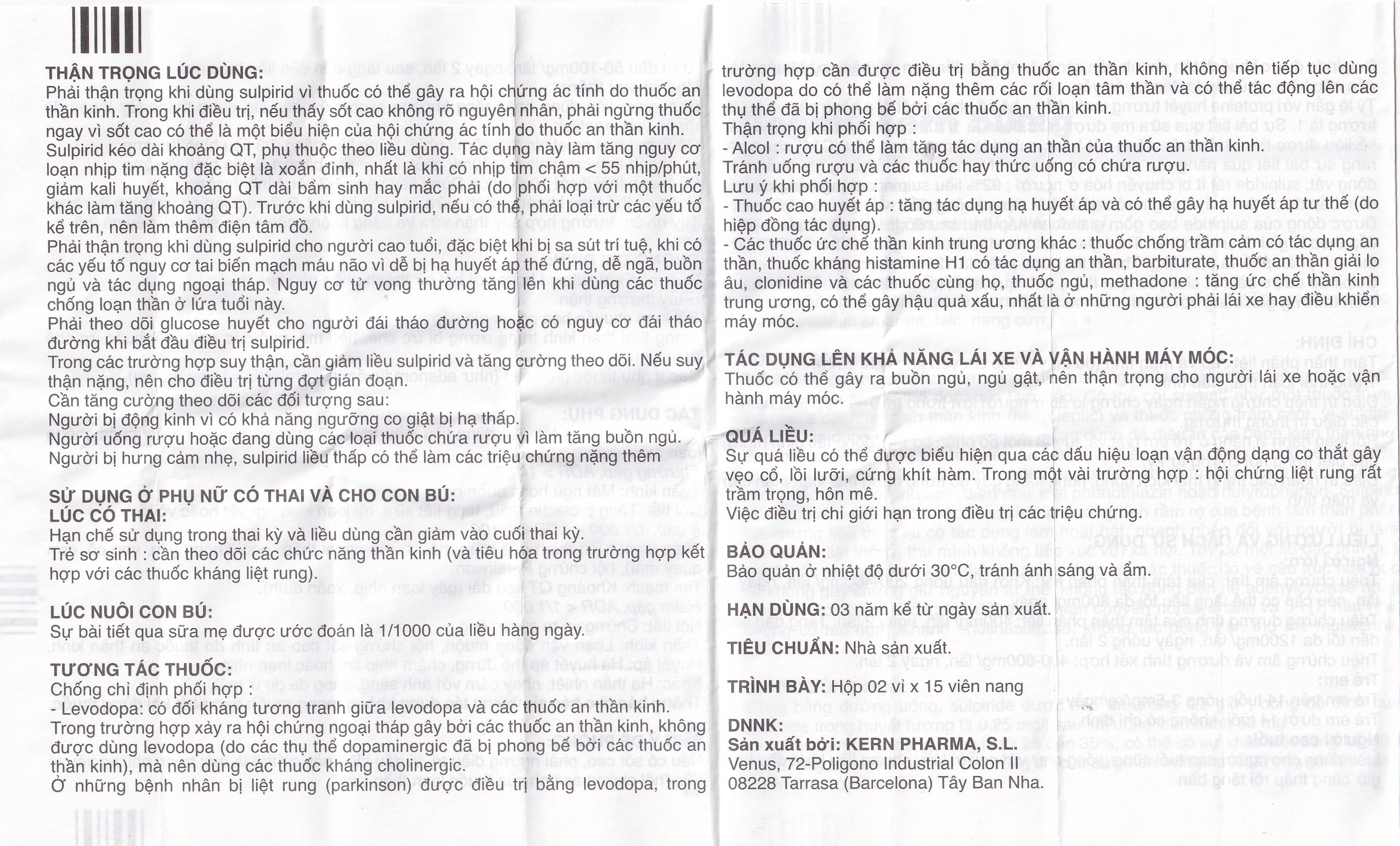 Hình ảnh Thuốc DogmaKern 50mg capsules điều trị tâm thần phân liệt cấp và mạn tính (2 vỉ x 15 viên)