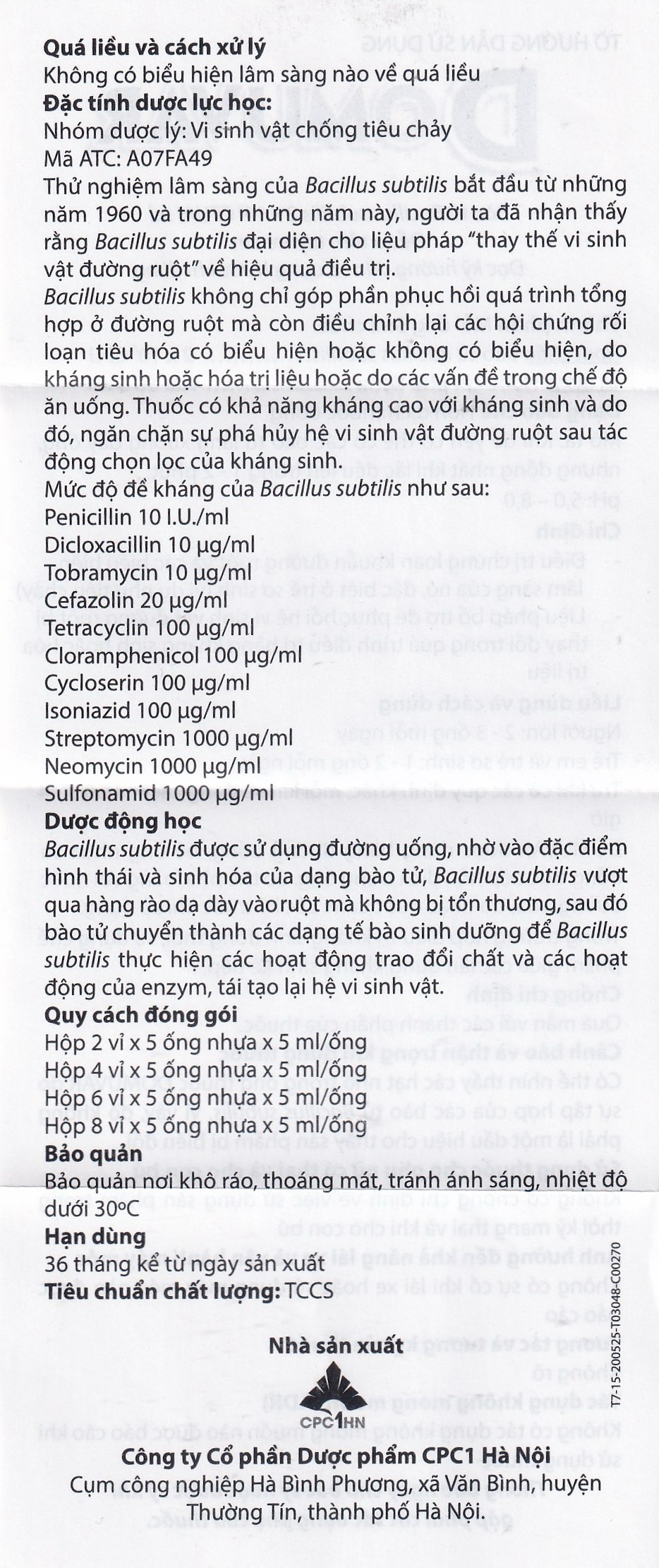 Hình ảnh Thuốc Domuvar CPC1 điều trị và phòng ngừa rối loạn hệ vi sinh vật đường ruột (8 vỉ x 5 ống)