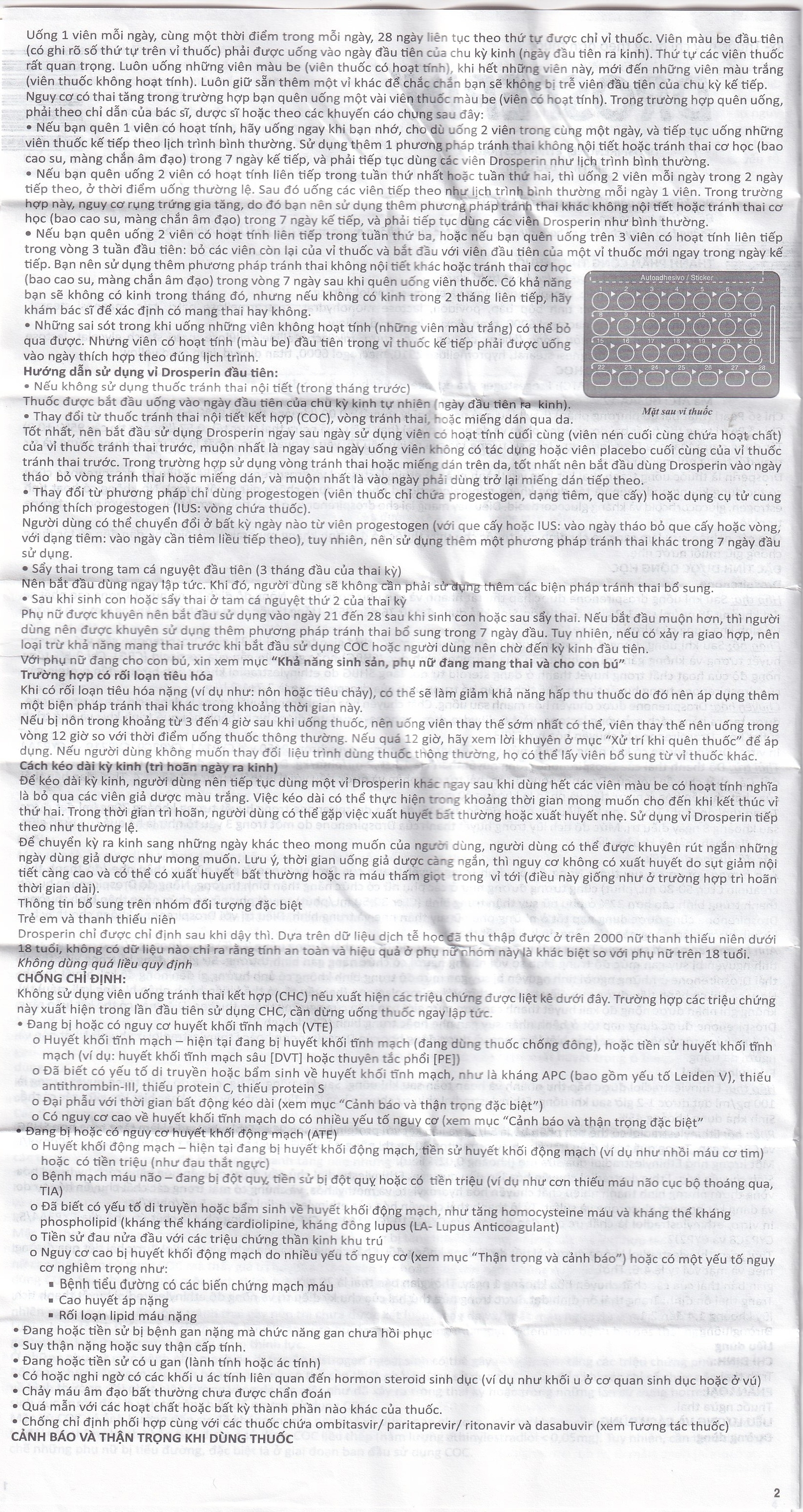 Hình ảnh Thuốc tránh thai hằng ngày Drosperin Abbott (1 vỉ x 28 viên)