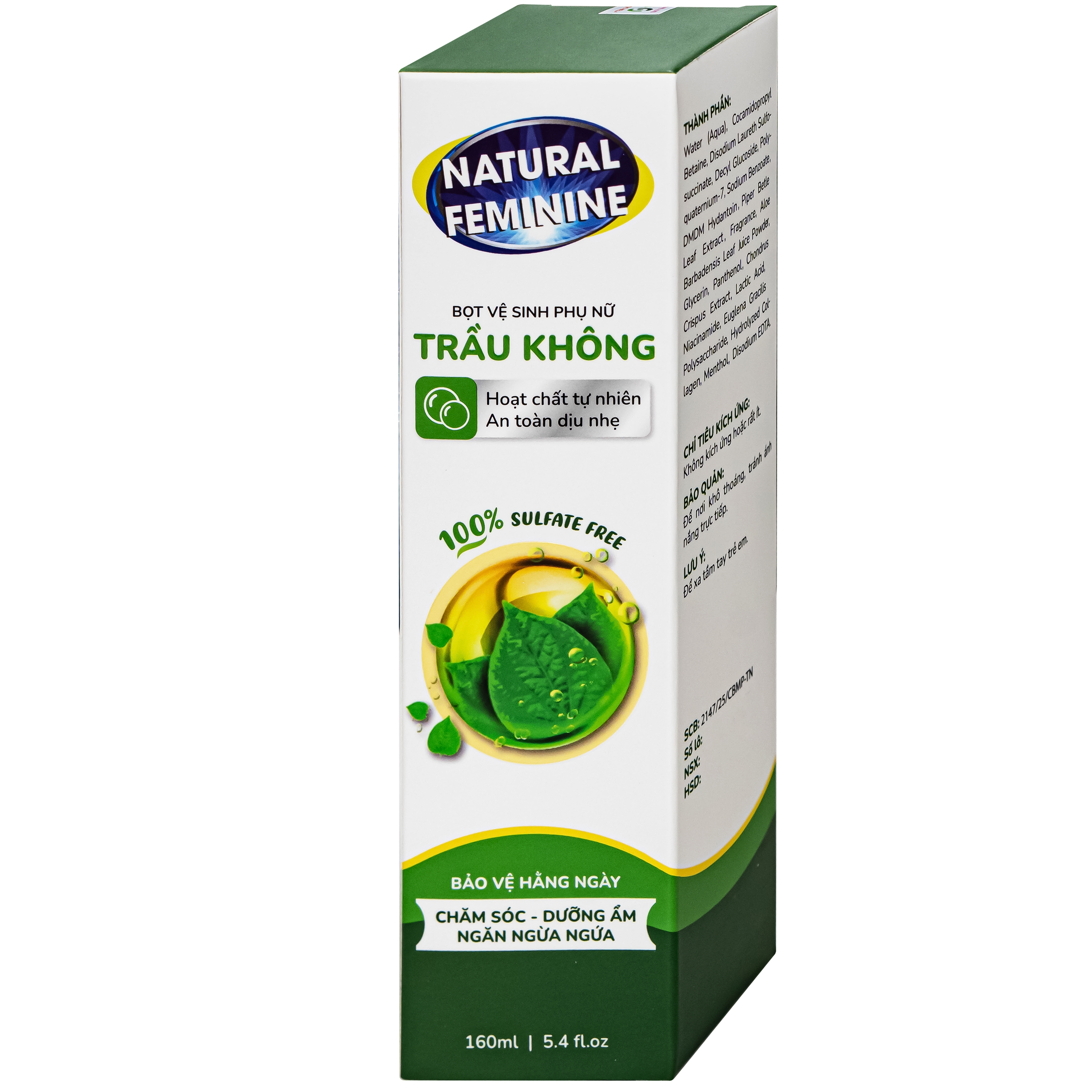 Hình ảnh Dung dịch vệ sinh phụ nữ dạng bọt Natural Feminine Lá Trầu Không kháng khuẩn, vệ sinh nhẹ nhàng (160ml)
